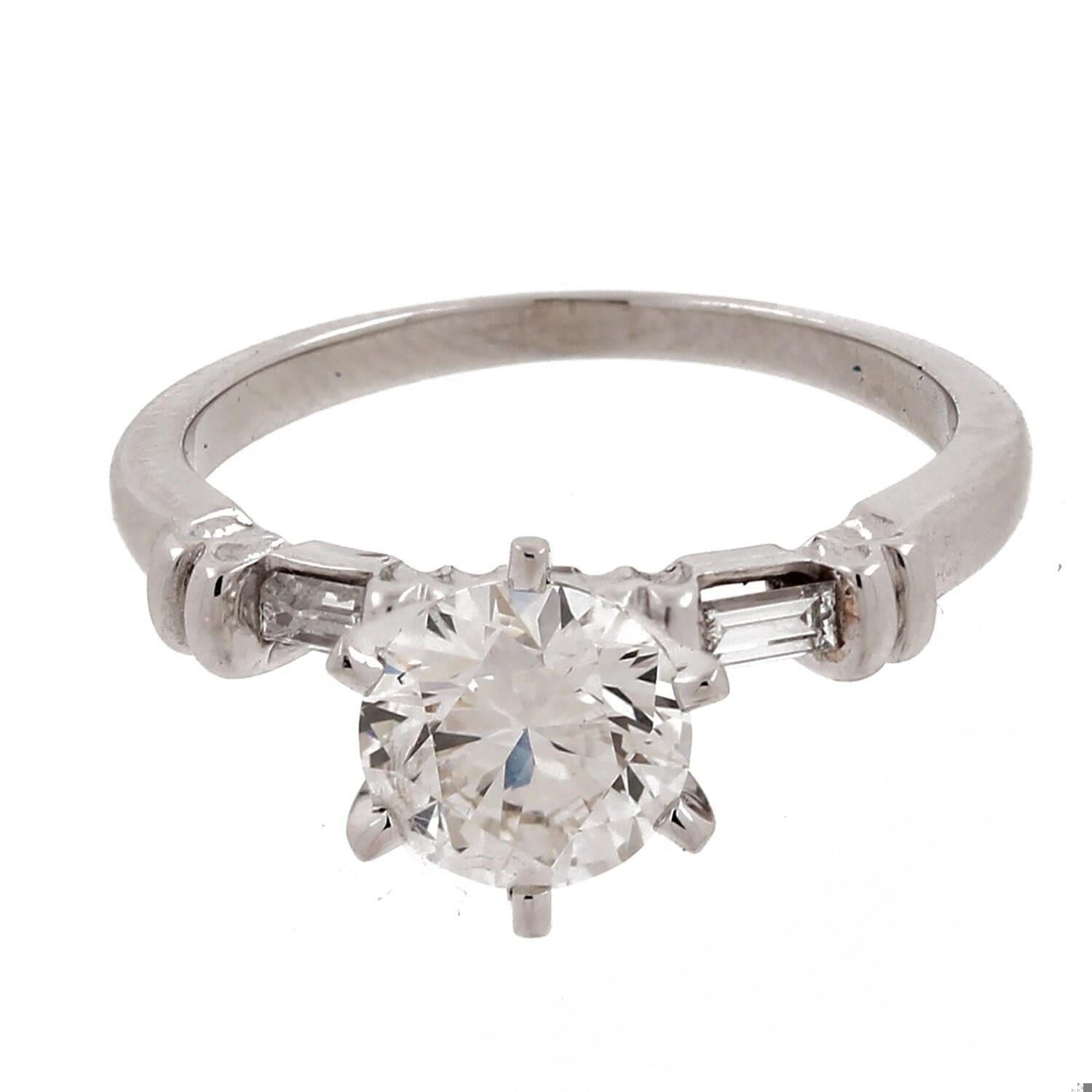 1.32 TW Lab Grown Round Cut Diamond Engagement Ring White Gold Size 6.25