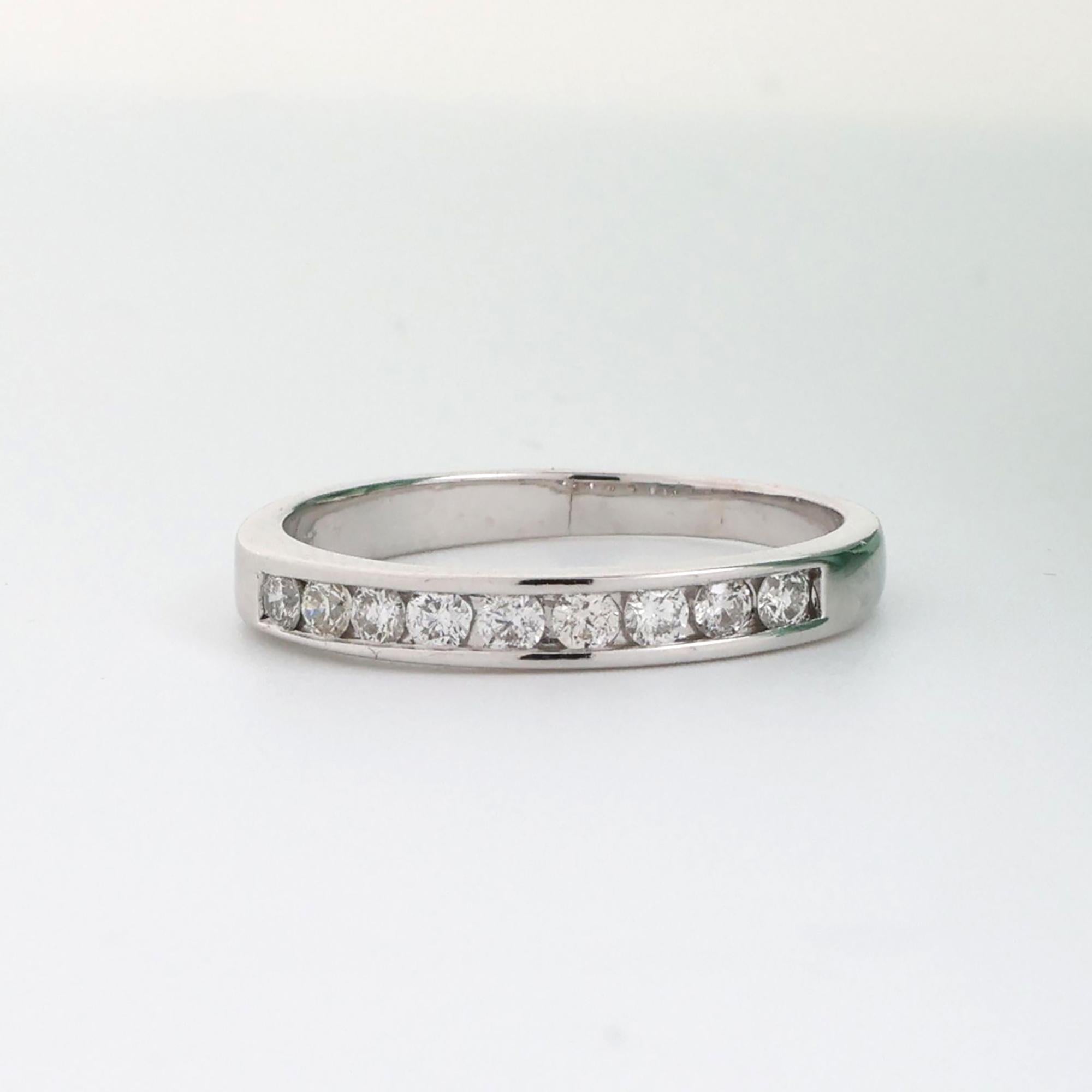 Diamond Half Eternity Band Ring 14K White Gold 0.50 TW Channel Set Size 8