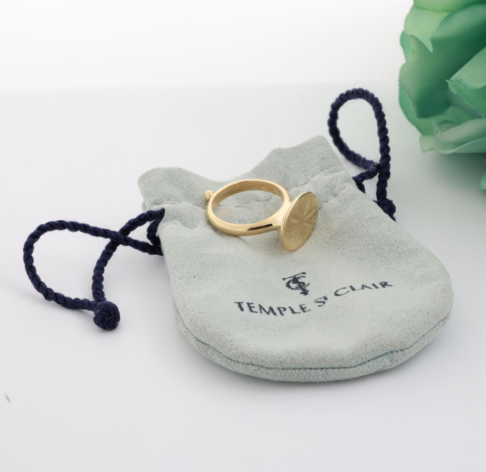 Temple St. Clair Sorcerer Ring 18K Yellow Gold Size 6.75 Ladies Estate