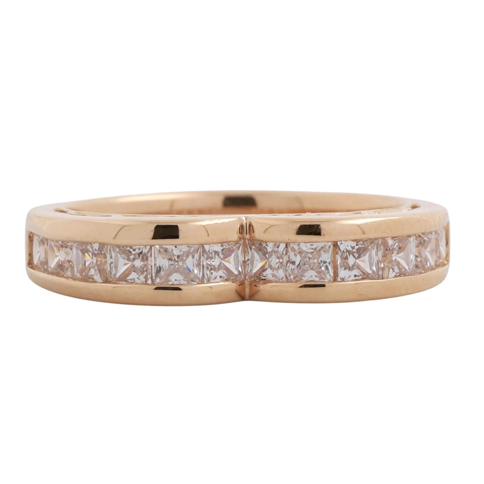 Half Eternity Heart Band Ring 14K Yellow Gold Cubic Ziconia Gems Size 8.75