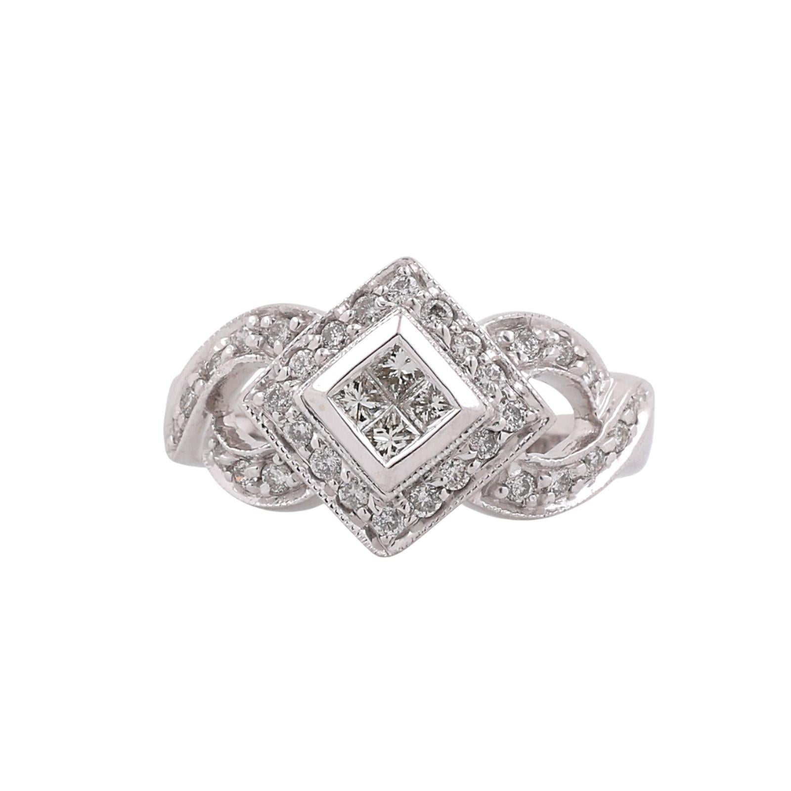 EFFY Bita Diamond Cluster Ring 0.75 TW 14K White Gold Size 5.75 Ladies Estate