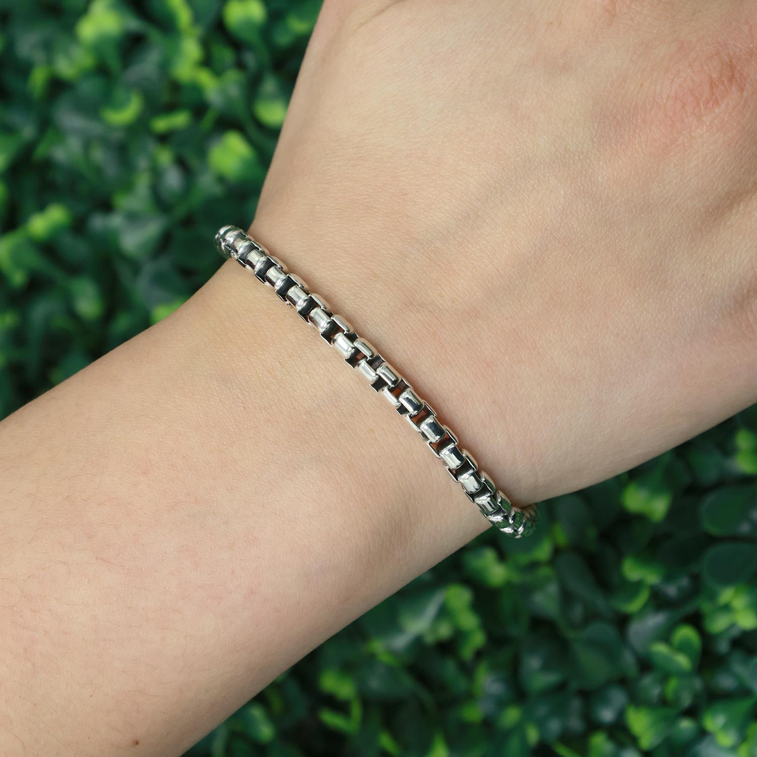 David Yurman Sterling Silver Box Link Chain Bracelet 8.75"