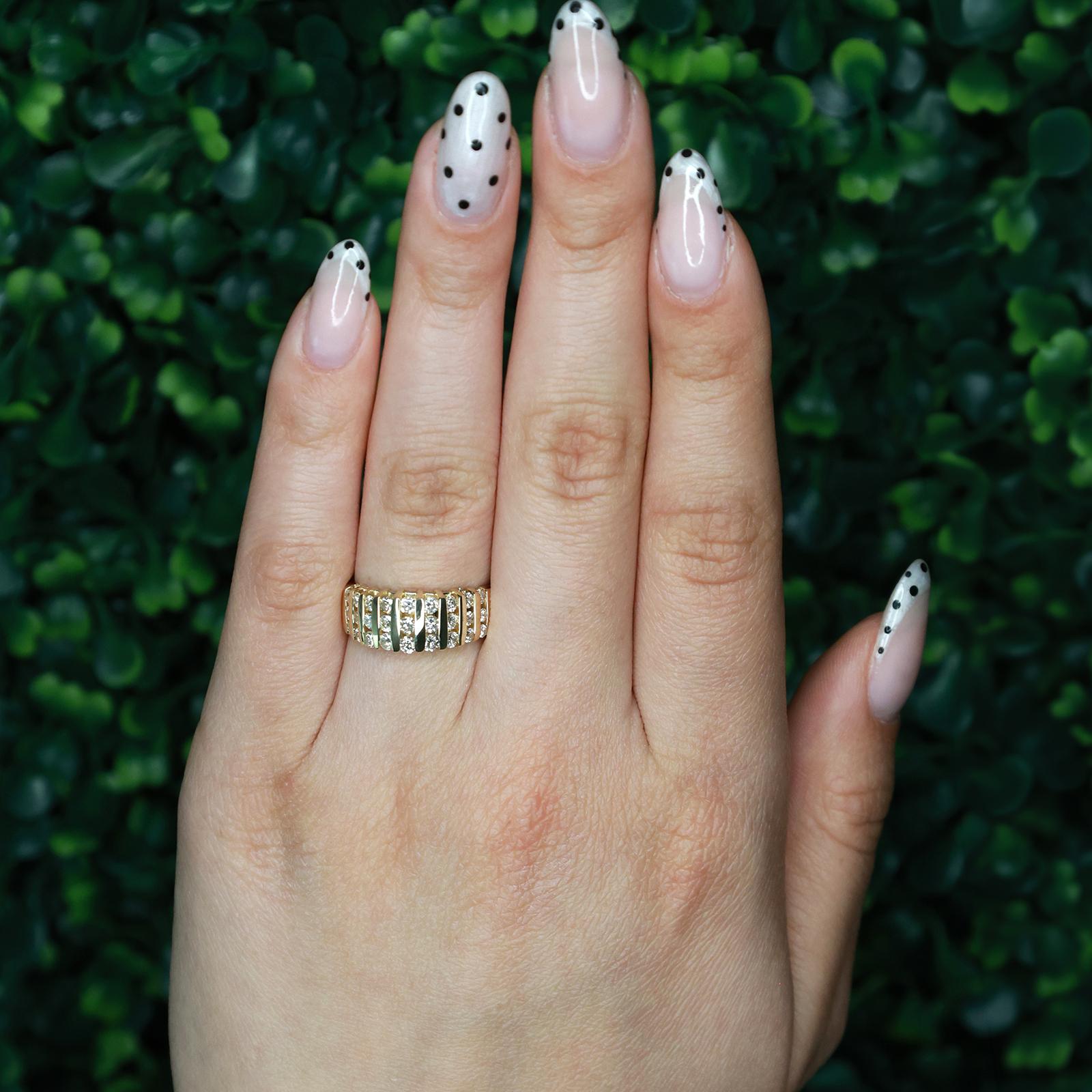 1.00 TW Bar Channel Set Diamond Wide Band Ring 14K Yellow Gold Size 7 Ladies