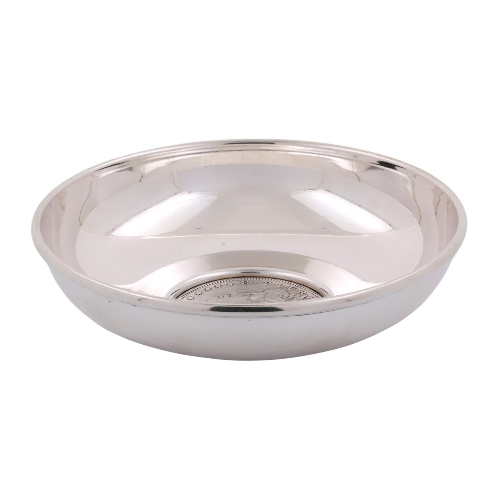 Antique Baldwin & Miller B&M 1889 Morgan Dollar Sterling Bowl/Trinket Dish #762