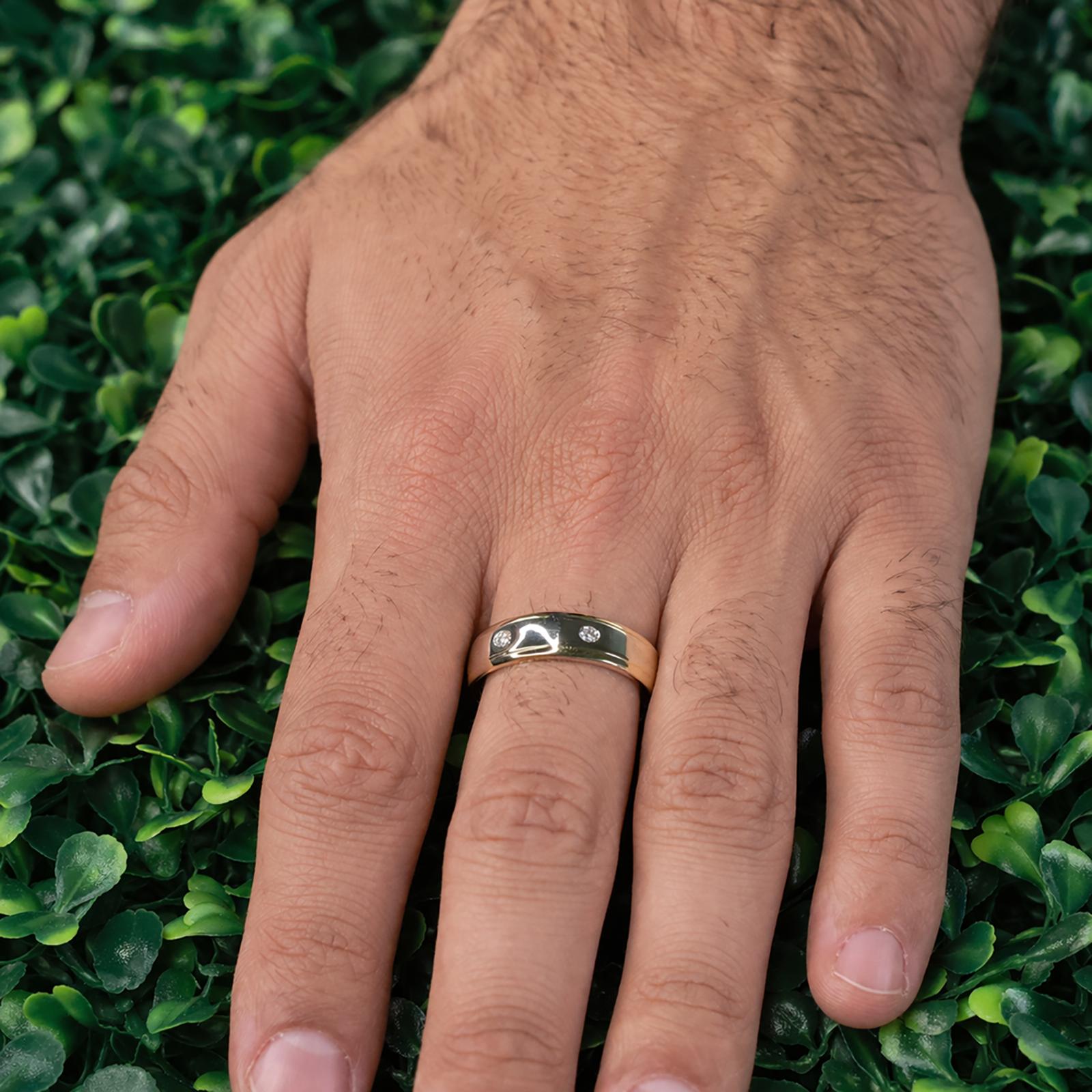 Mens Full Diamond Eternity Band Ring 0.40 TW 14K Gold Size 11.75 Estate