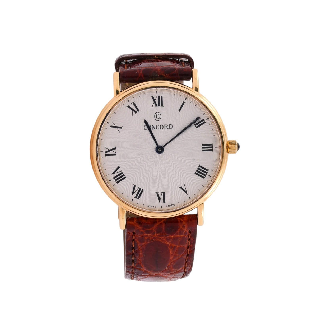 Concord 18K Yellow Gold Men's Quartz Dress Watch 34mm Swiss Made