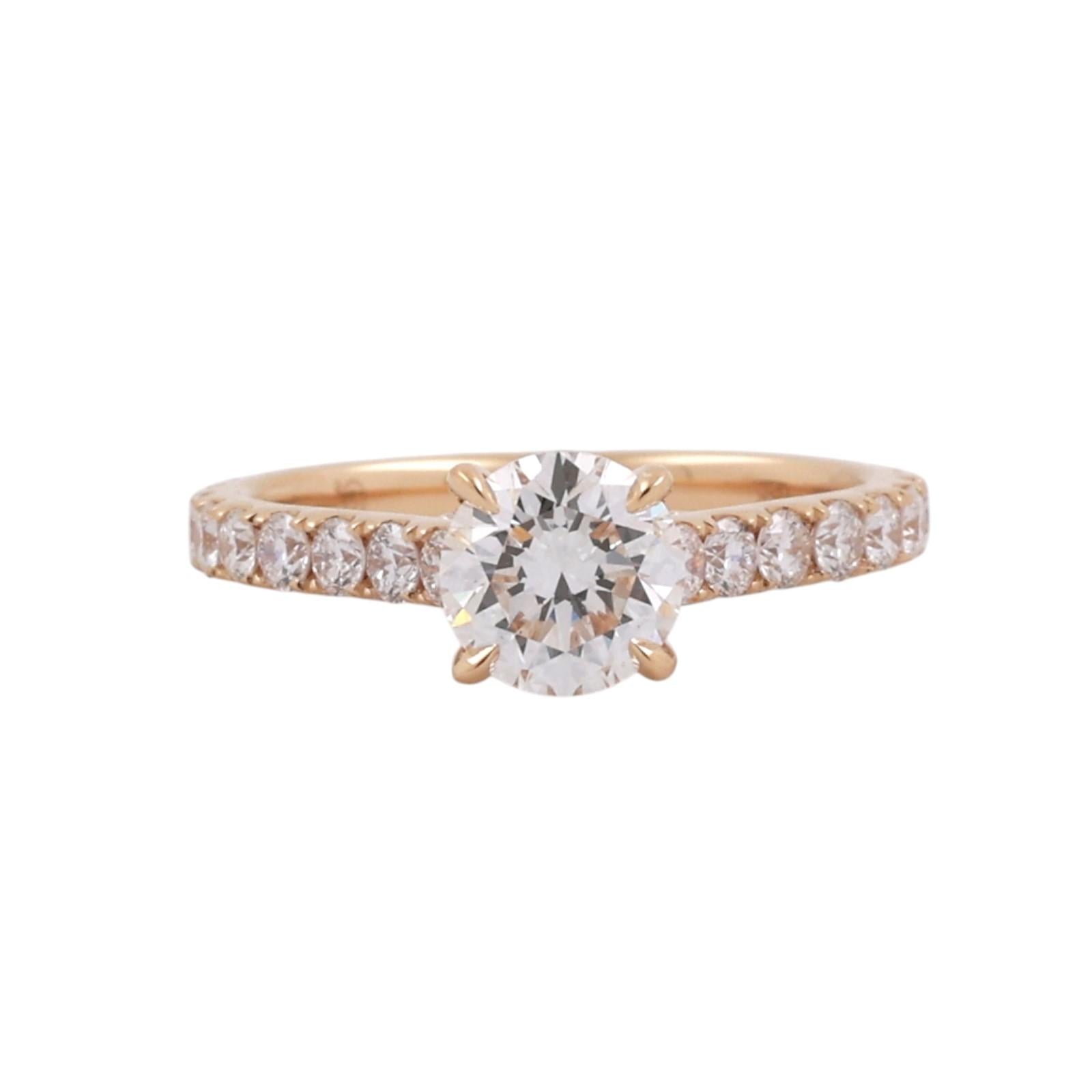 GIA 1.00ct H VS2 Diamond Engagement Ring Yellow Gold Blue Nile 1.65CTW Pave Sz 5