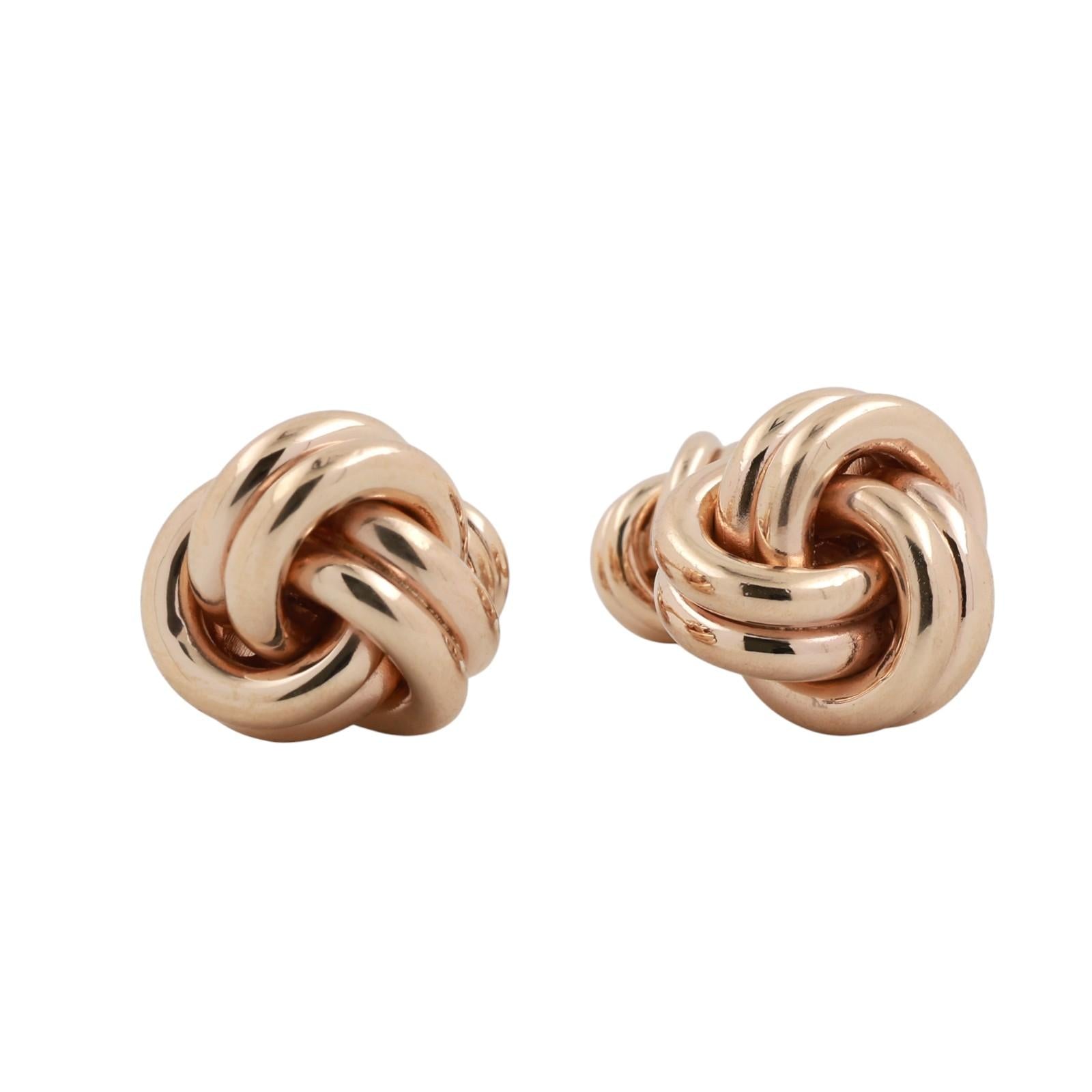 Tiffany & Co 14K Gold Double Love Knot Cufflinks Vintage Mens Heavy