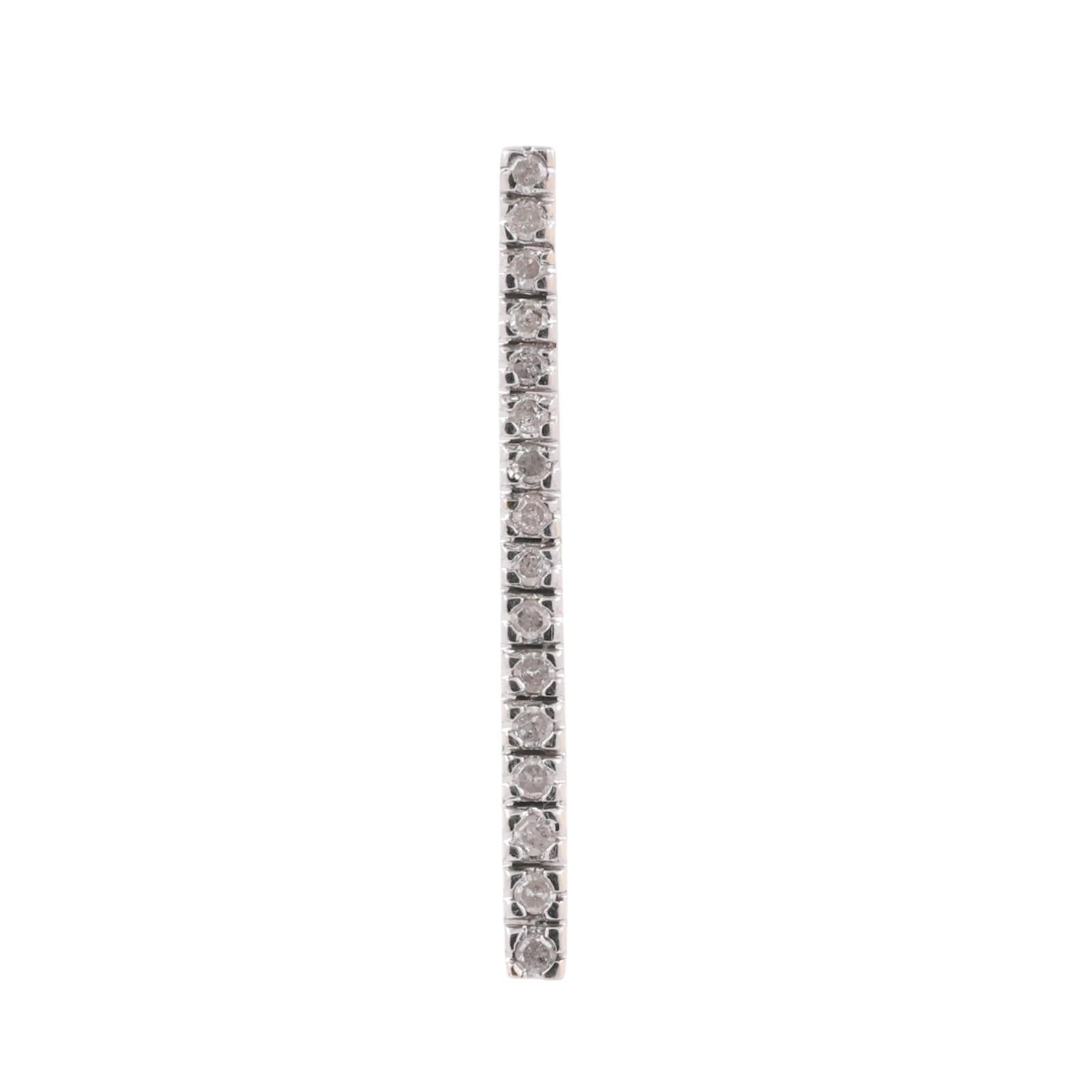 Diamond Bar Pendant 10K Two Tone Gold 0.25CTW Vertical Estate 1.25” No Chain