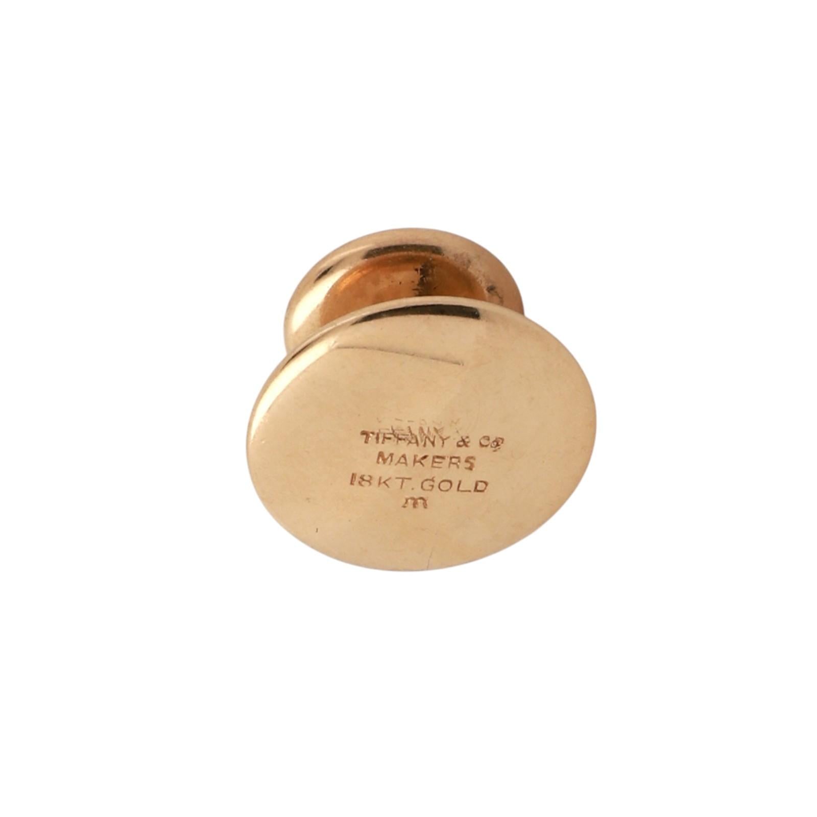 Vintage Tiffany & Co. 18K Yellow Gold Collar Button Men Estate