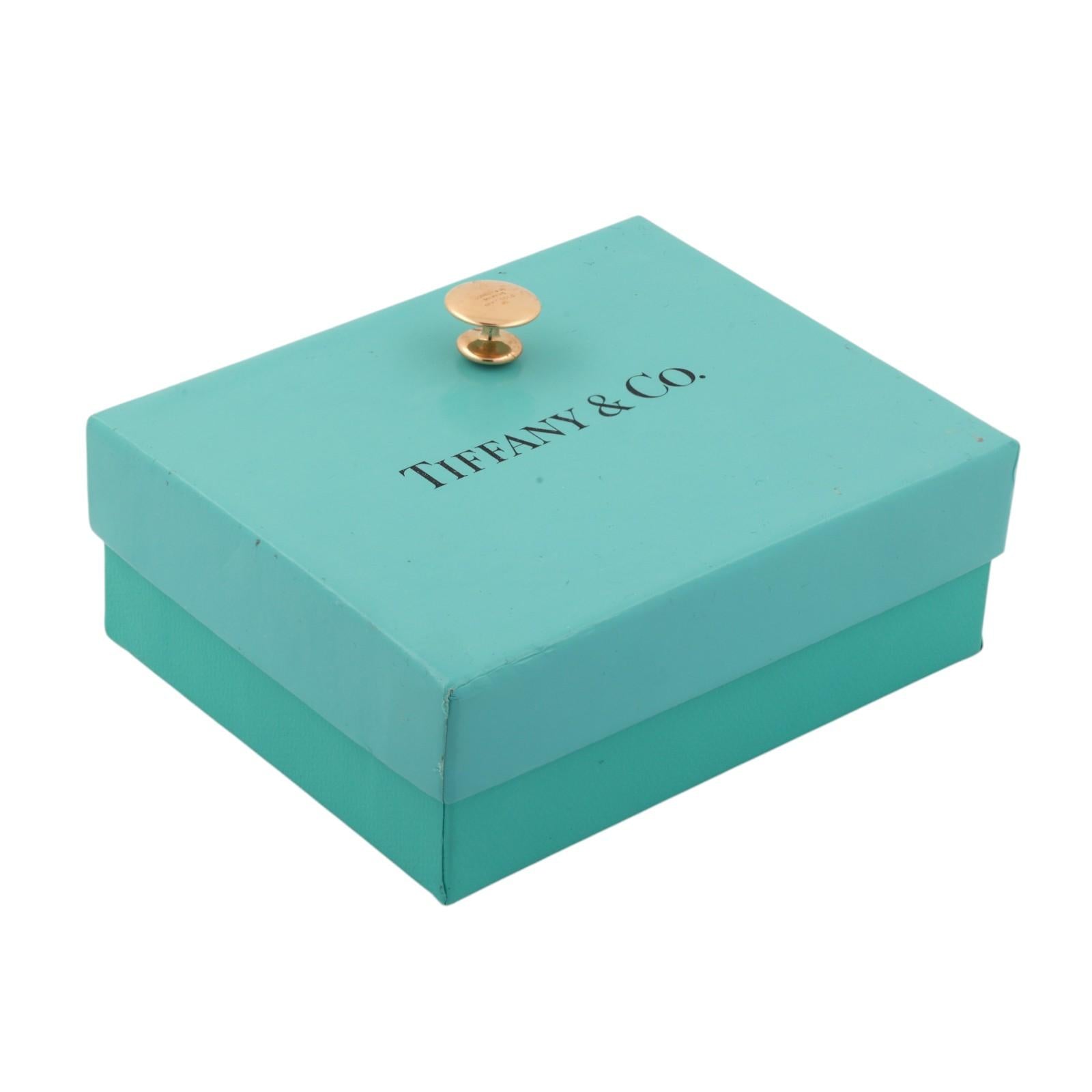Vintage Tiffany & Co. 18K Yellow Gold Collar Button Men Estate