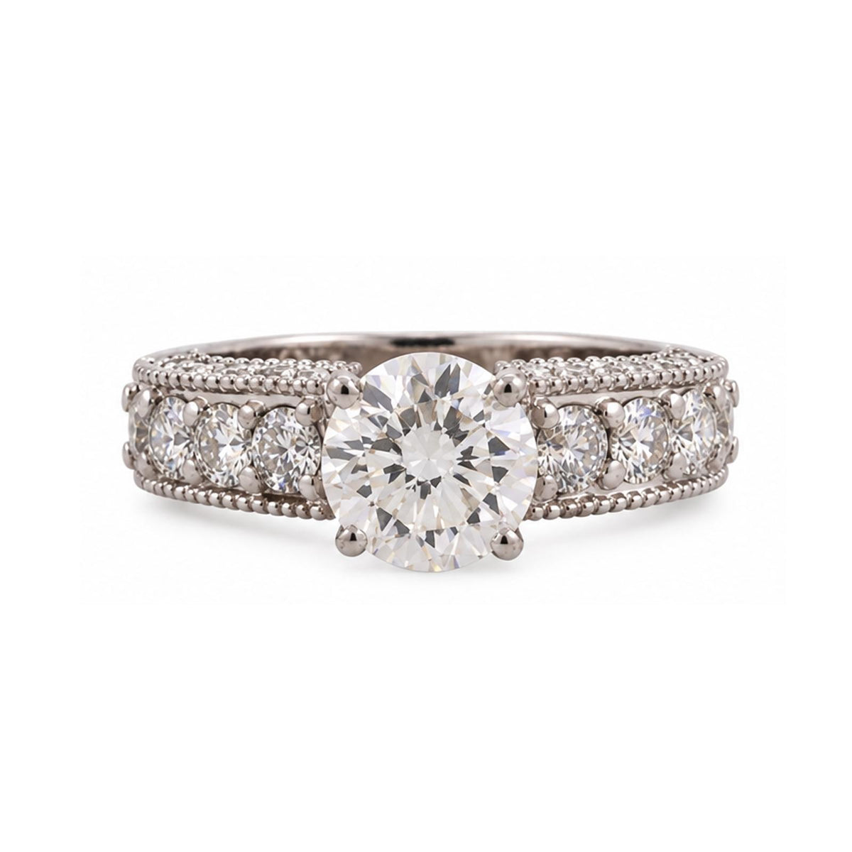 GIA Natural Diamond Engagement Ring Platinum 2.52 CTW 1.52 CT H VS2 Round