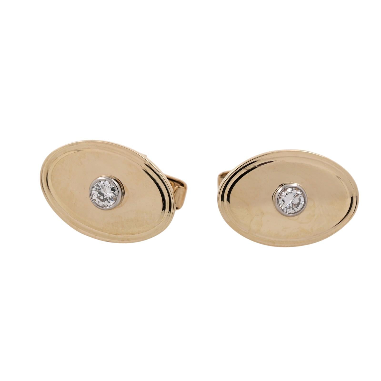 Men's Natural Diamond Cufflinks 14K Two Tone Gold 0.45 CTW Estate
