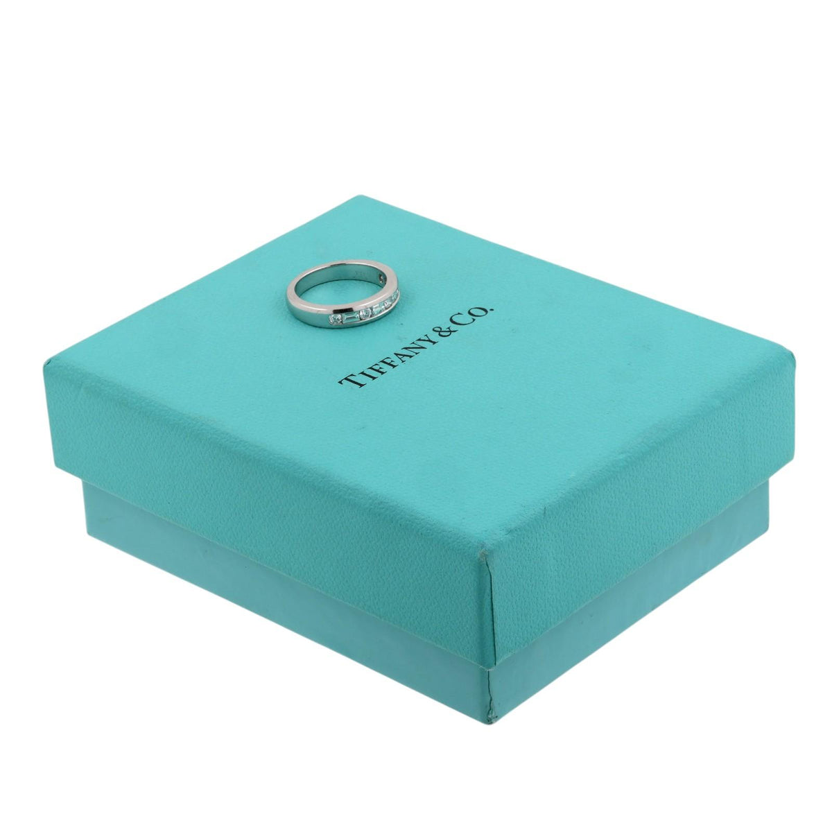 Tiffany & Co. Diamond Half Eternity Band Platinum 0.66 CTW Round Baguette Sz 4.5