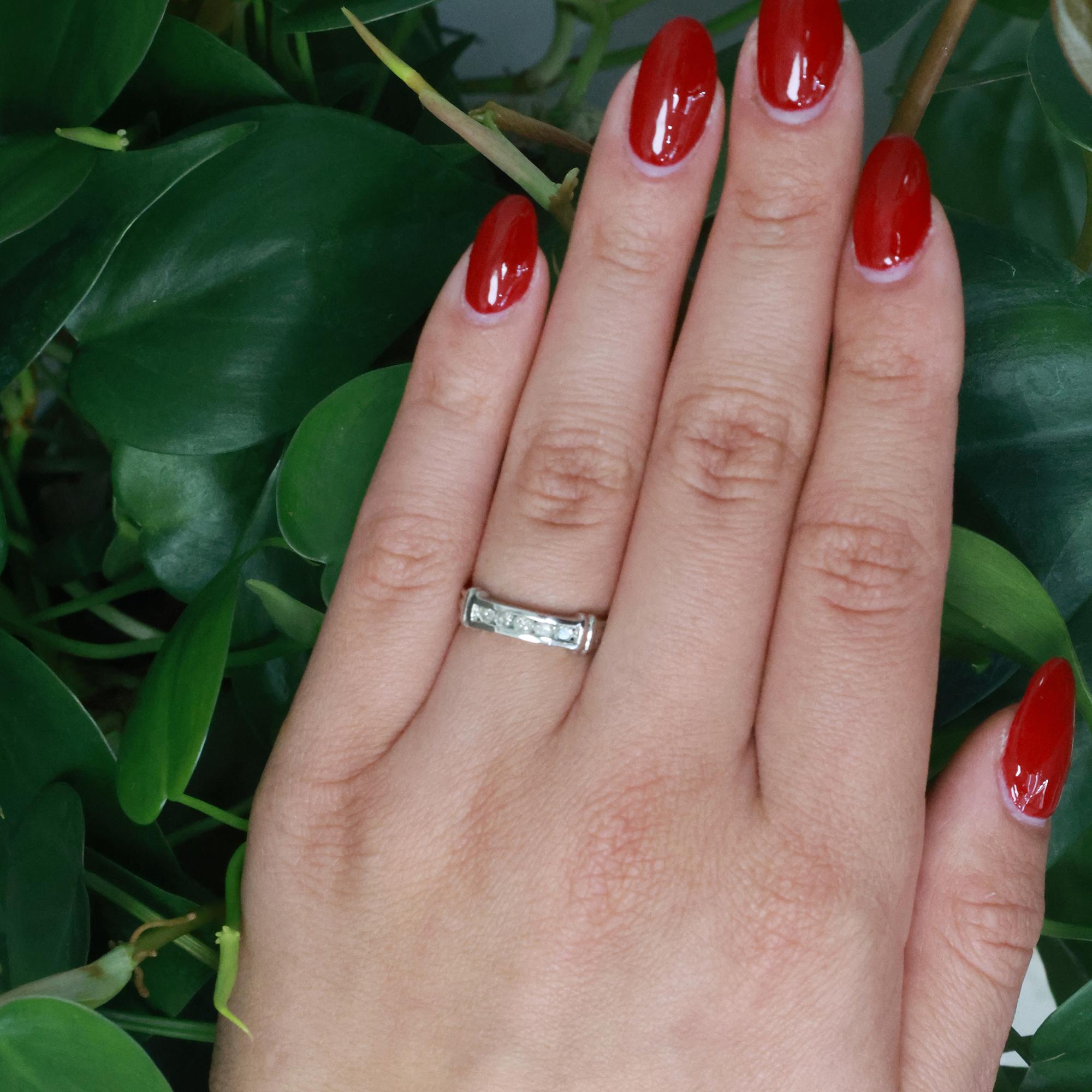 Diamond Half Eternity Band Ring Platinum 0.23 TW Size 5.75 Estate