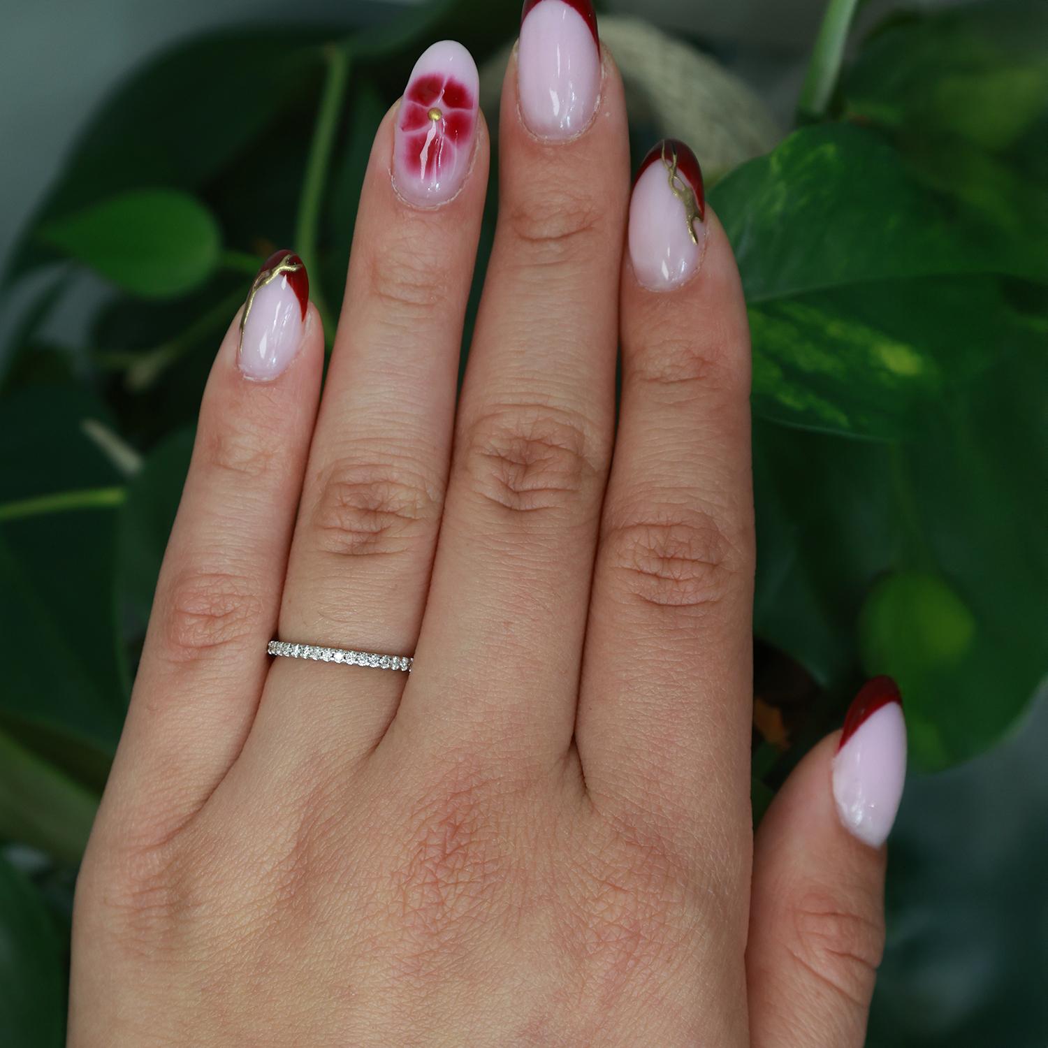 0.50 TW Diamond Full Eternity Band Ring Anniversary 14K White Gold Size 5.75