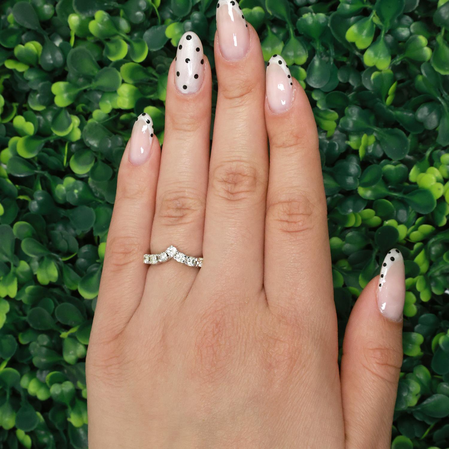 Diamond Wishbone Ring White Gold 0.60 TW Size 5.25 Ladies Estate