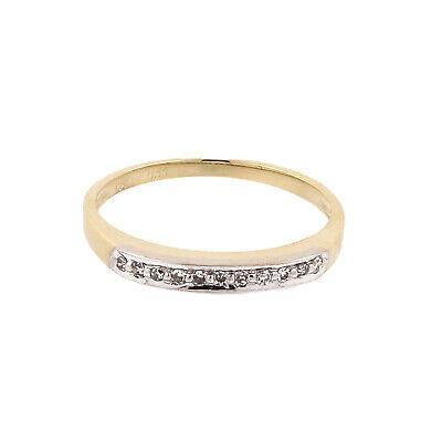 0.11 TW Diamond Half Eternity Band Ring Wedding Anniversary 14K Gold Size 8.75