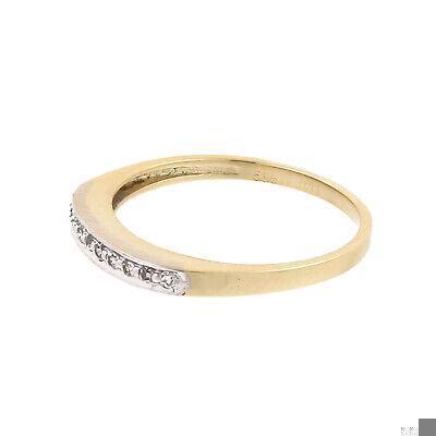 0.11 TW Diamond Half Eternity Band Ring Wedding Anniversary 14K Gold Size 8.75