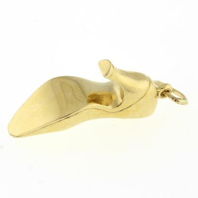 Vintage High Heel Shoe Charm Pendant 14K Yellow Gold 1.50" Ladies Estate