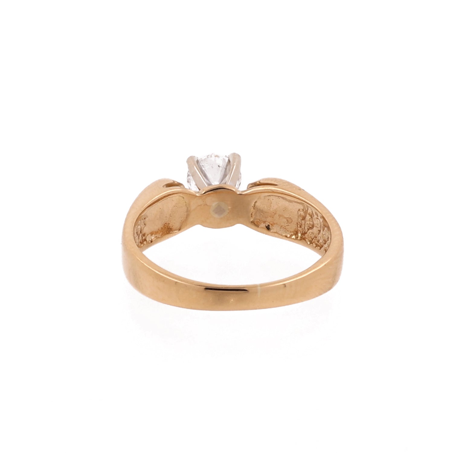 0.37 TW Solitaire Diamond Ring 18K Yellow Gold Engagement Size 5.5