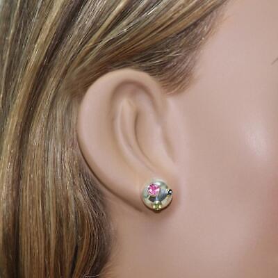 Tiffany & Co. Etoile Ball Earrings Sterling 18K Gold Tourmaline Sapphire Peridot