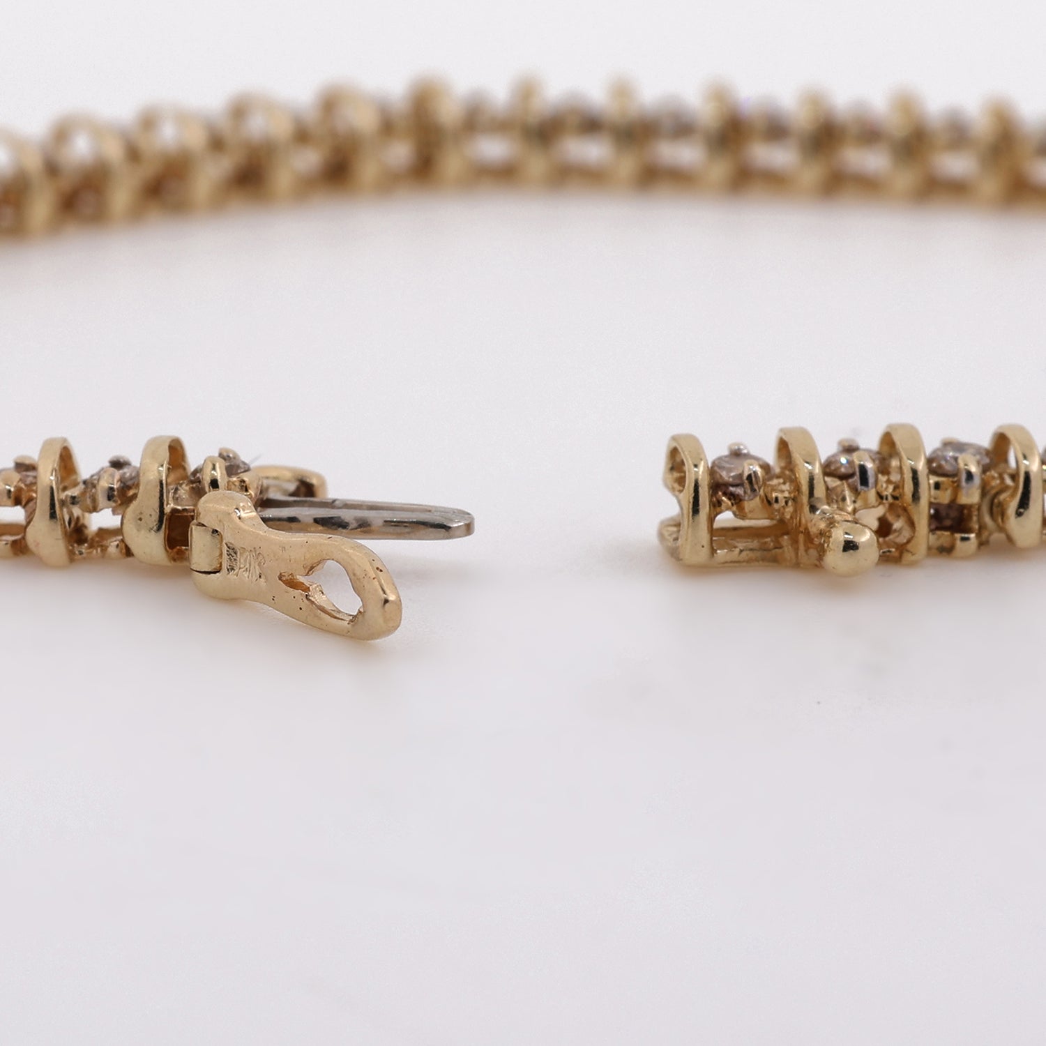 2.50 TW Round Diamond Tennis Bracelet 14K Yellow Gold 7.25" Estate