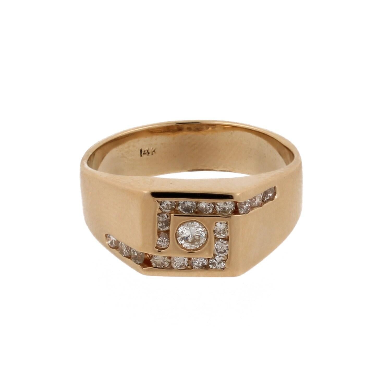 0.60 TW Diamond Ring 14K Yellow Gold Channel Set Size 10.25 Unisex Estate