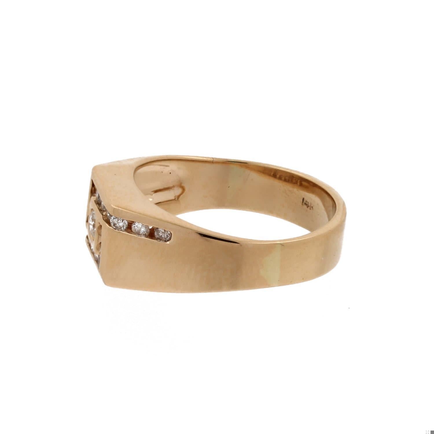 0.60 TW Diamond Ring 14K Yellow Gold Channel Set Size 10.25 Unisex Estate