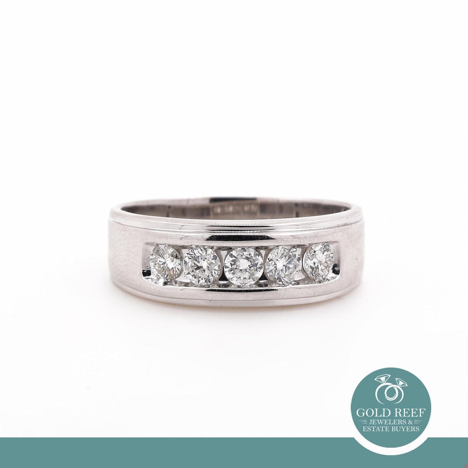 1.00 TW Diamond Band Ring 14K White Gold Wedding Anniversary Size 14 Unisex