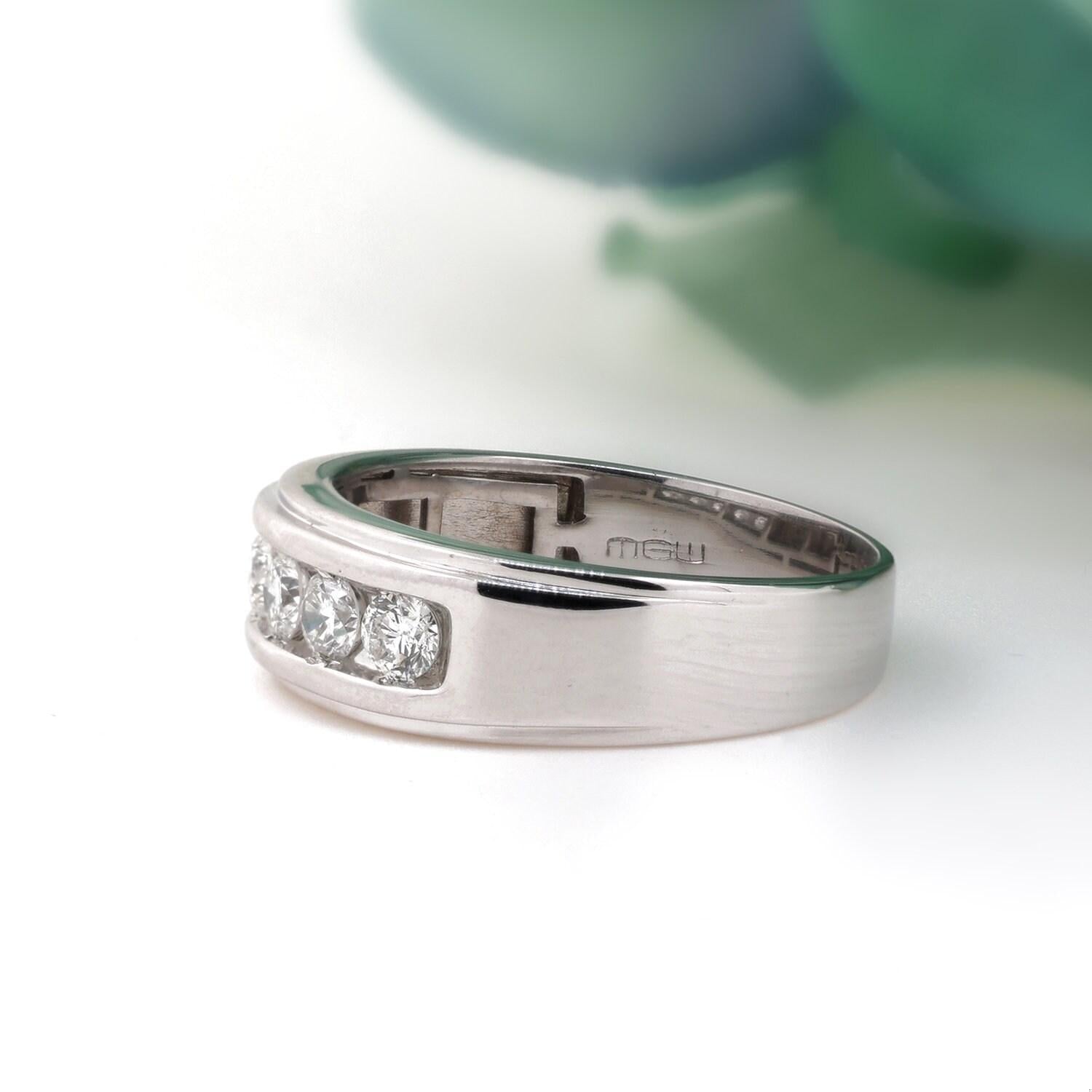 1.00 TW Diamond Band Ring 14K White Gold Wedding Anniversary Size 14 Unisex