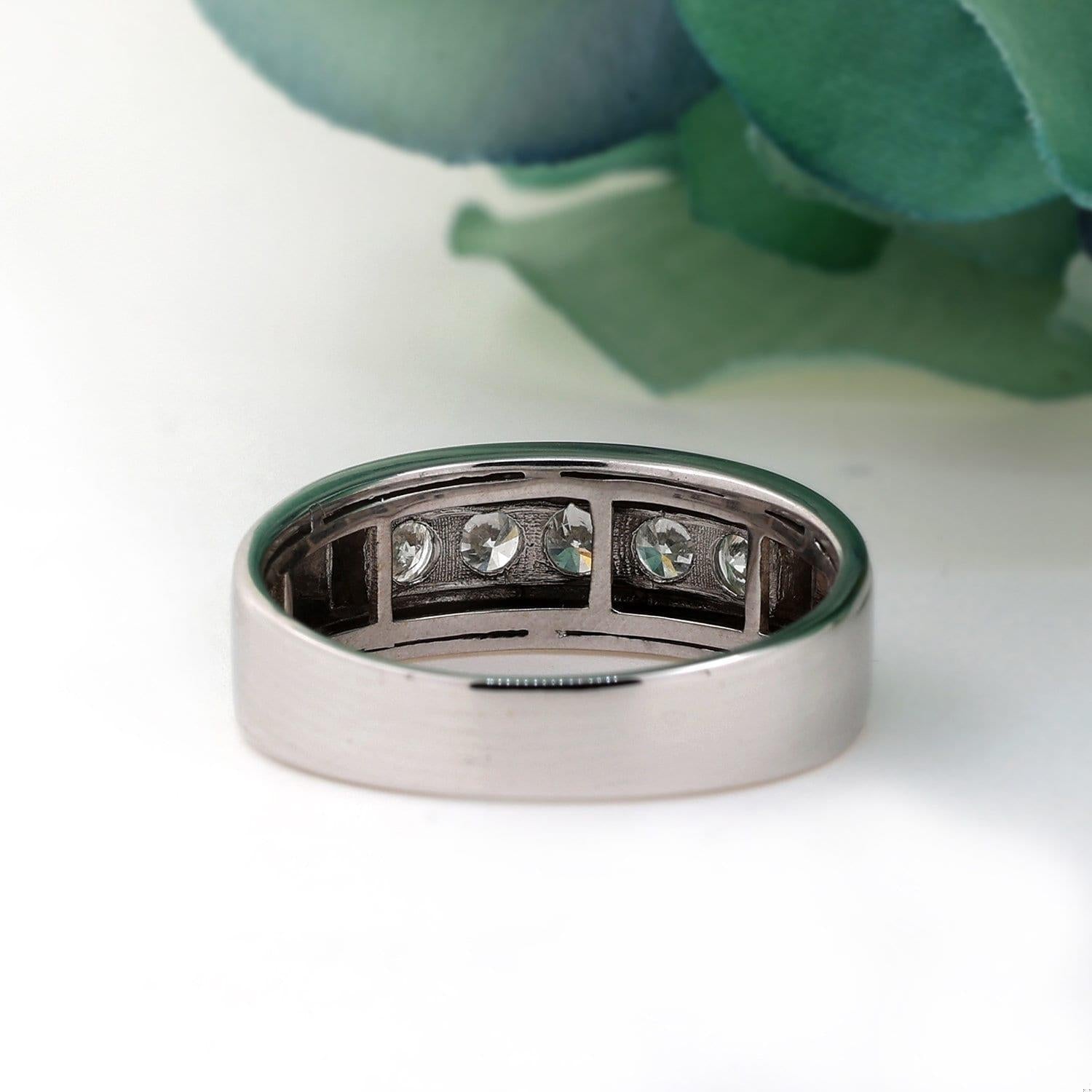 1.00 TW Diamond Band Ring 14K White Gold Wedding Anniversary Size 14 Unisex