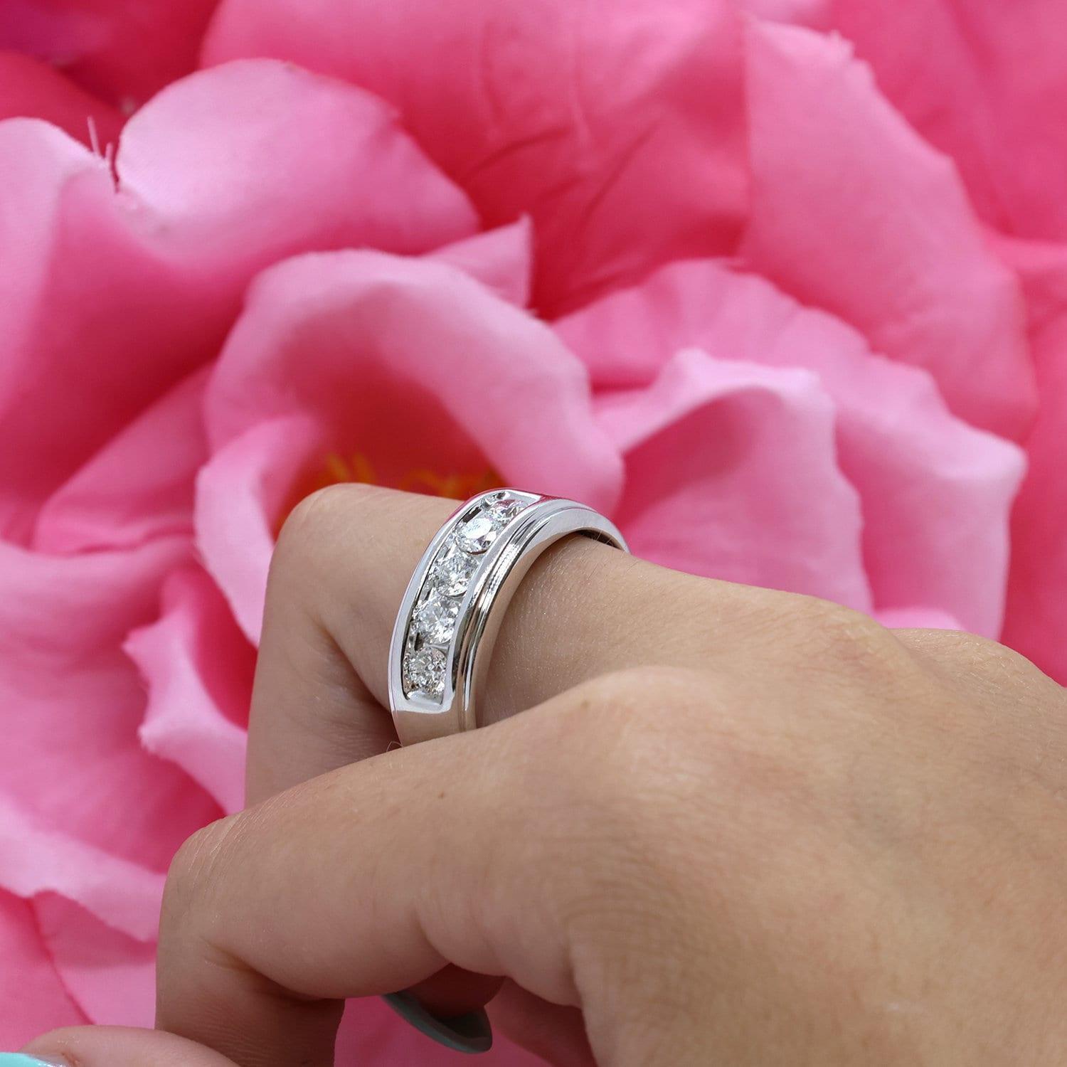 1.00 TW Diamond Band Ring 14K White Gold Wedding Anniversary Size 14 Unisex