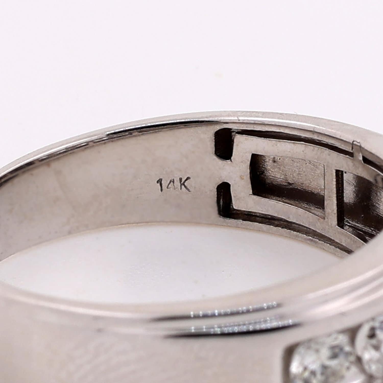 1.00 TW Diamond Band Ring 14K White Gold Wedding Anniversary Size 14 Unisex