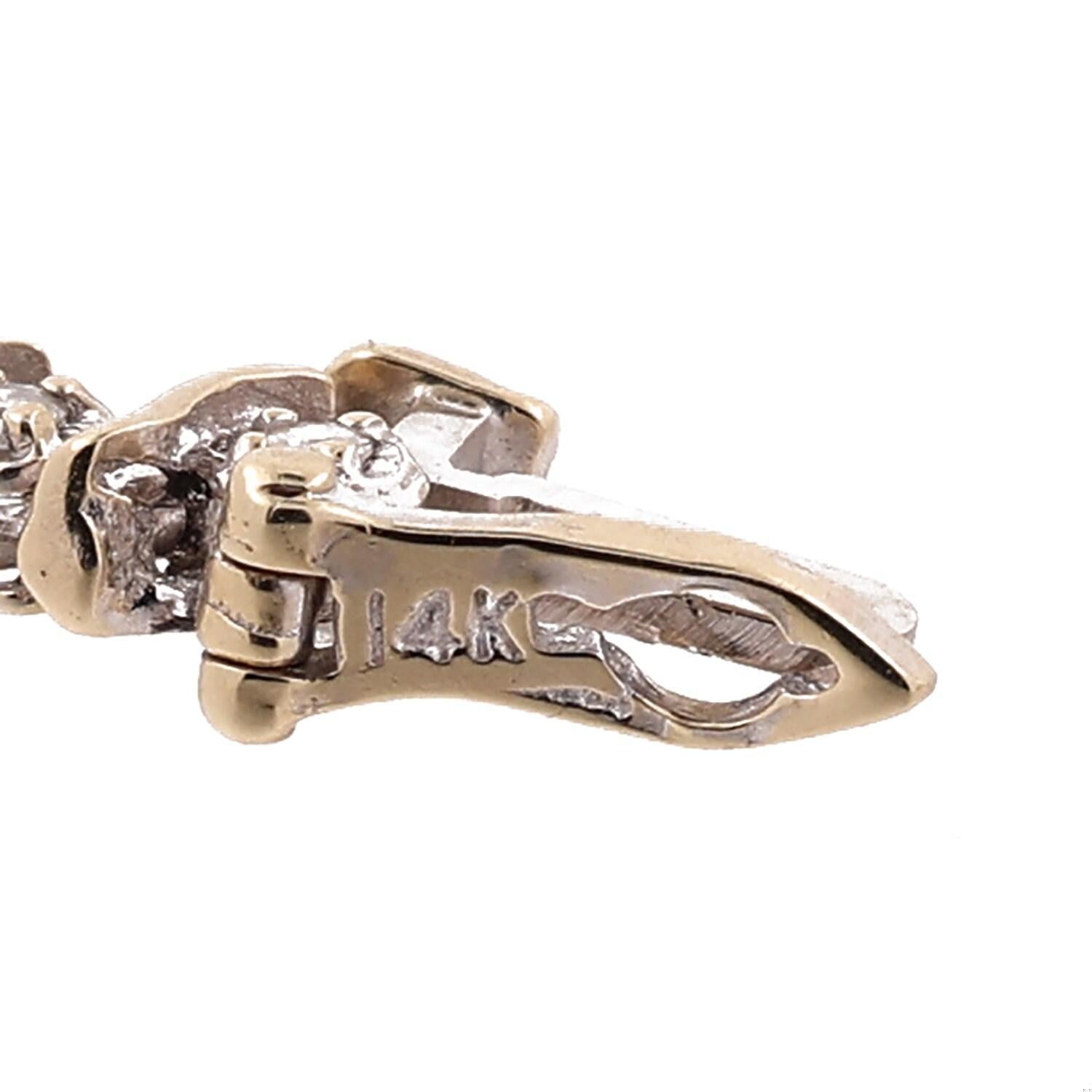 1.00 TW Diamond S-Link Tennis Bracelet 14K Gold Round Diamonds 7.25" Ladies