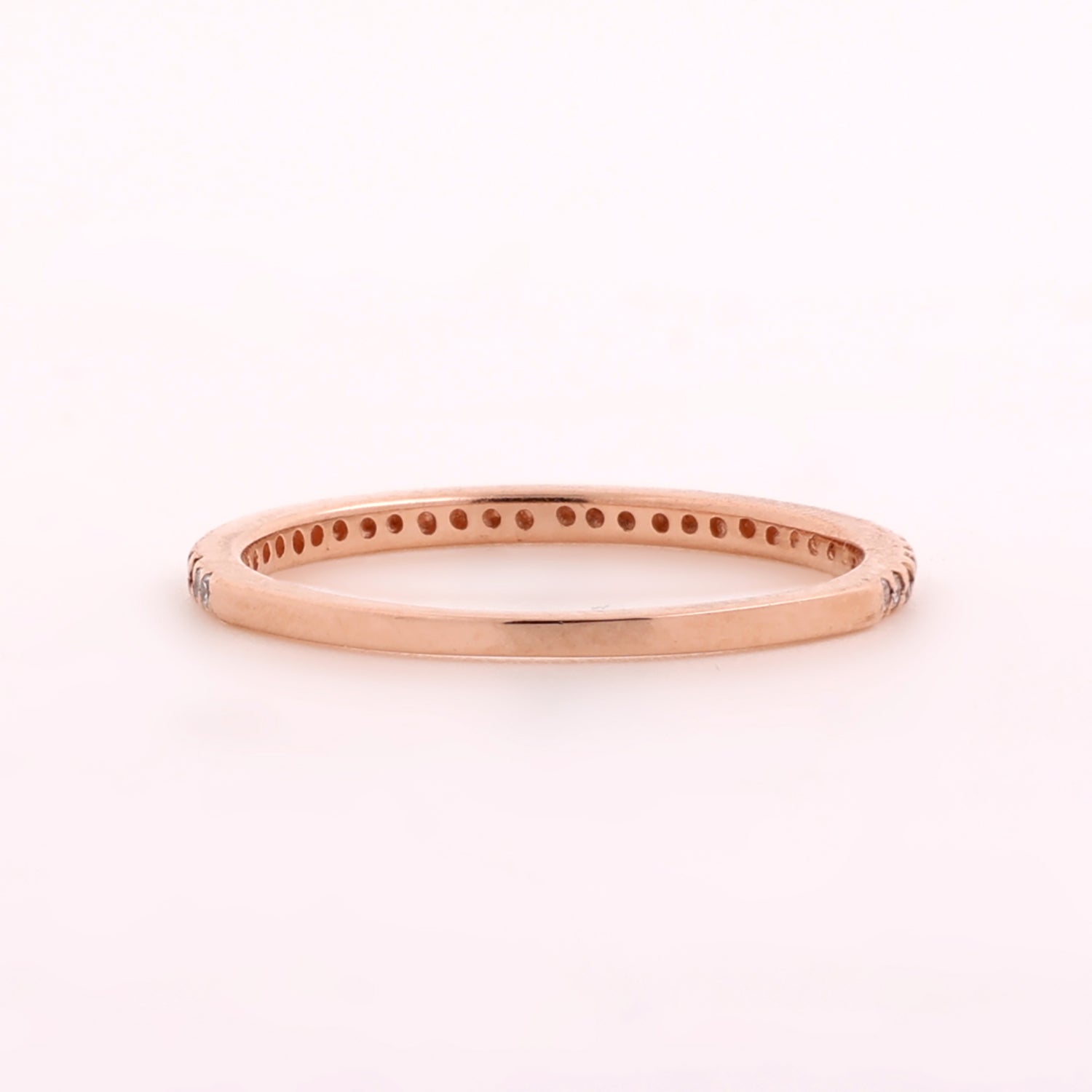 Effy Half Eternity Band Ring 14K Rose Gold 0.20 TW Round Diamonds Size 7.25