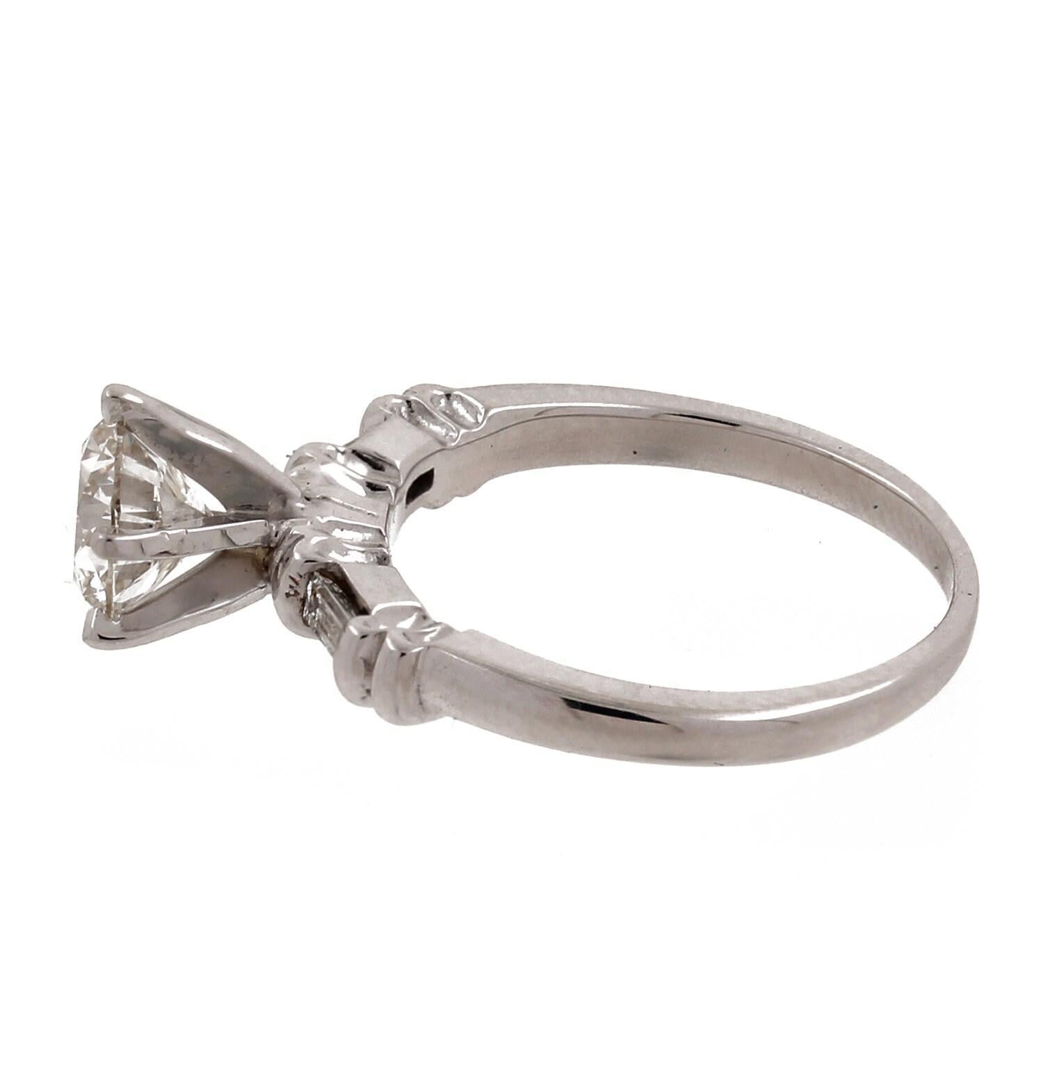 1.32 TW Lab Grown Round Cut Diamond Engagement Ring White Gold Size 6.25