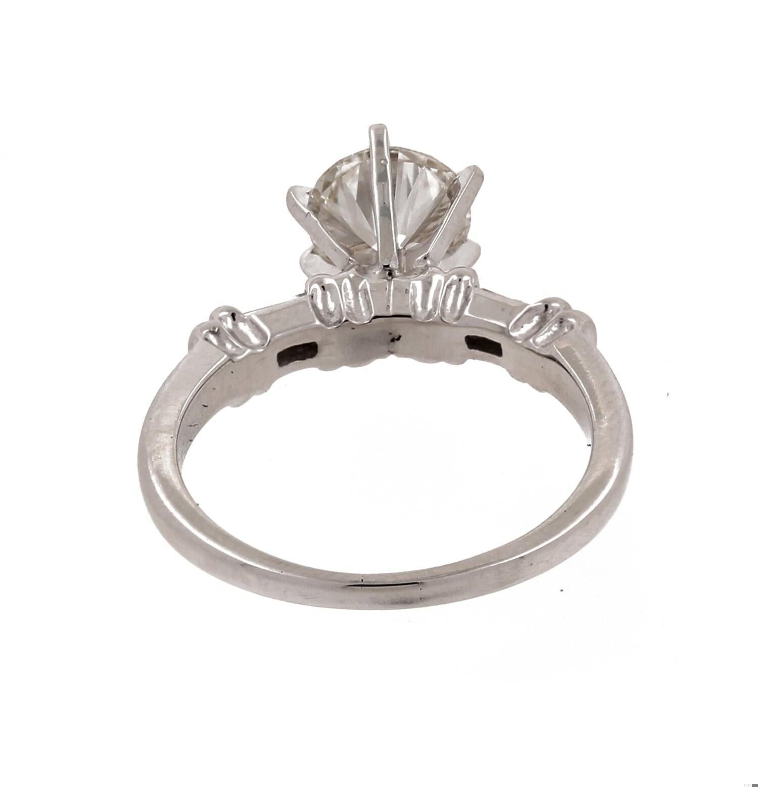 1.32 TW Lab Grown Round Cut Diamond Engagement Ring White Gold Size 6.25