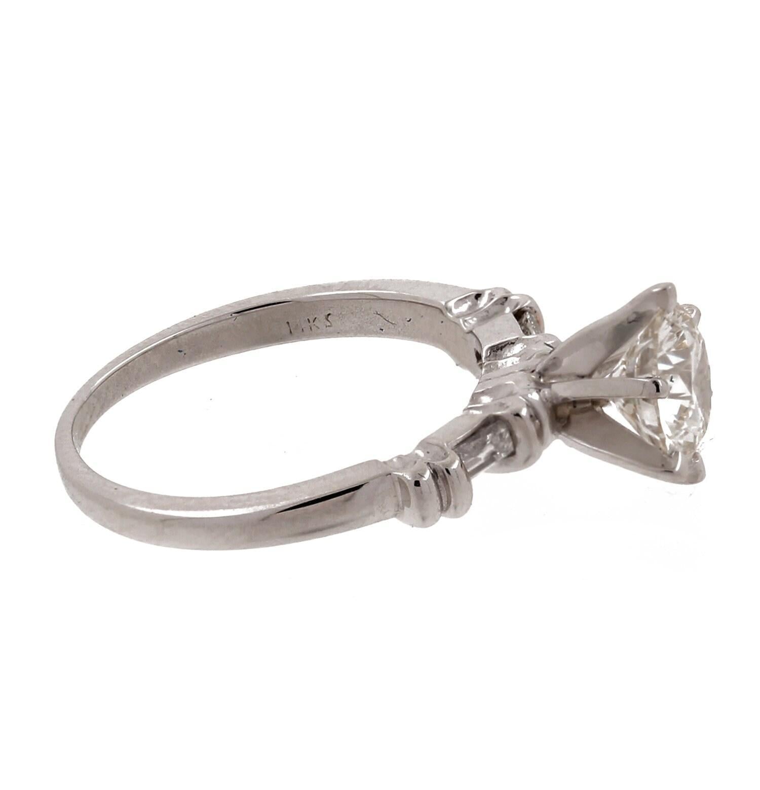 1.32 TW Lab Grown Round Cut Diamond Engagement Ring White Gold Size 6.25