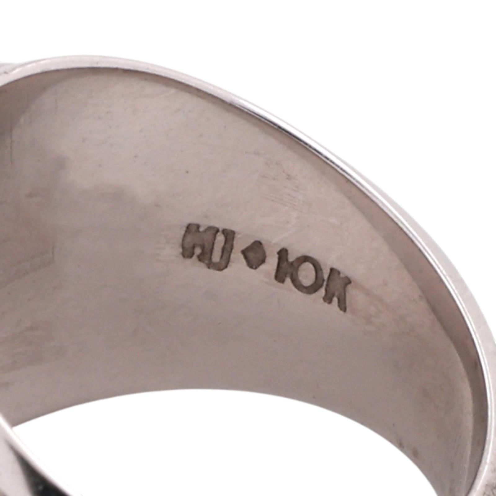 Coral Gables High School Class Ring 10K White Gold Blue Spinel Cavaliers Size 9