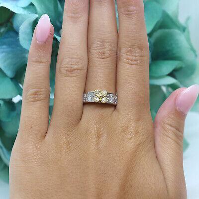 Princess Cut Diamond Flower Band Ring Two-Tone Gold 1.34 CTW Size 6.25 Ladies