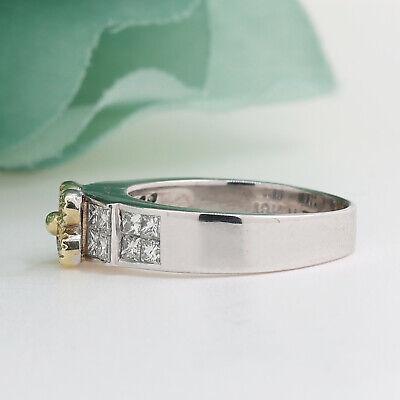 Princess Cut Diamond Flower Band Ring Two-Tone Gold 1.34 CTW Size 6.25 Ladies