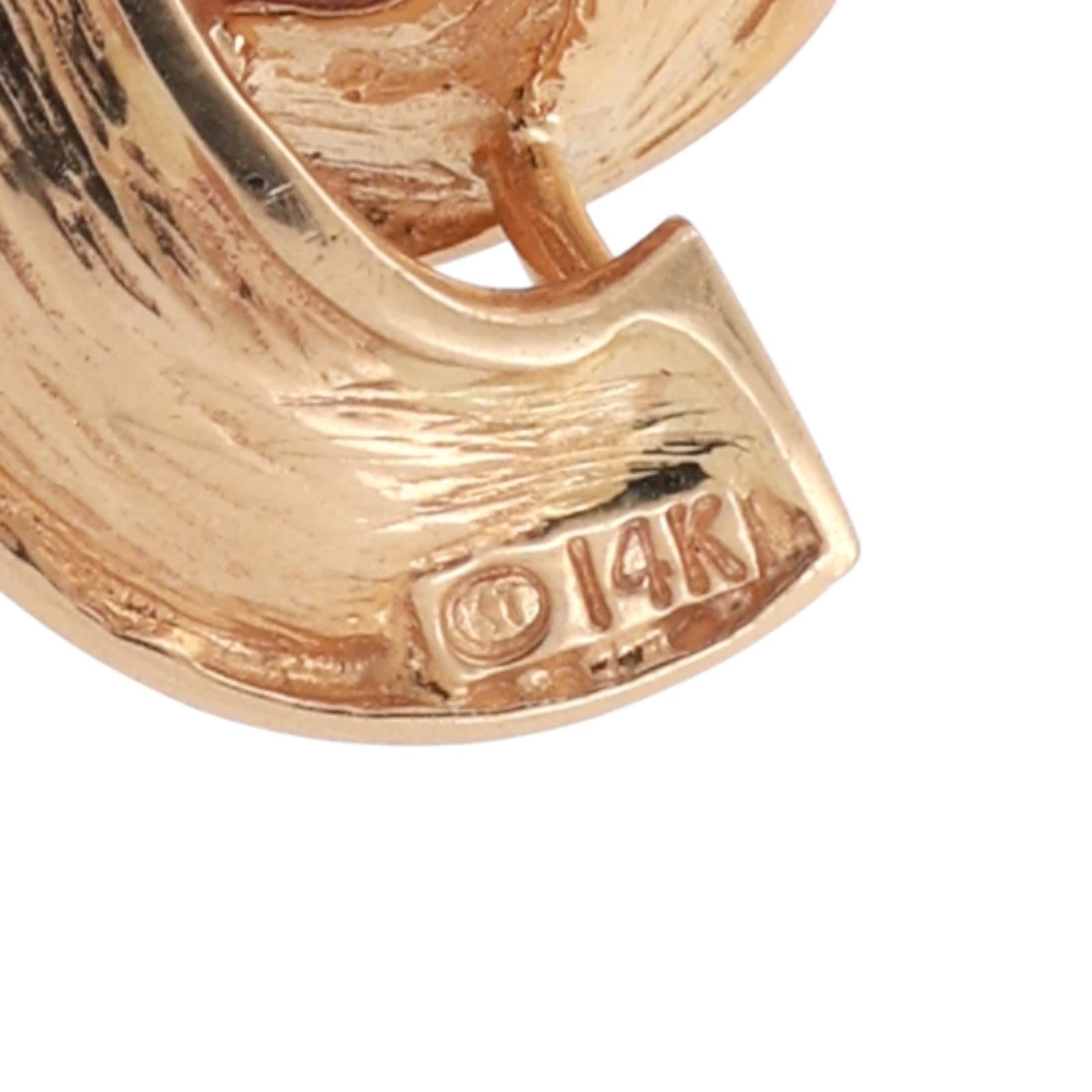 Pear Amethyst Diamond Swirl Pendant 14K Yellow Gold 0.50 CTW 1" Ladies Estate