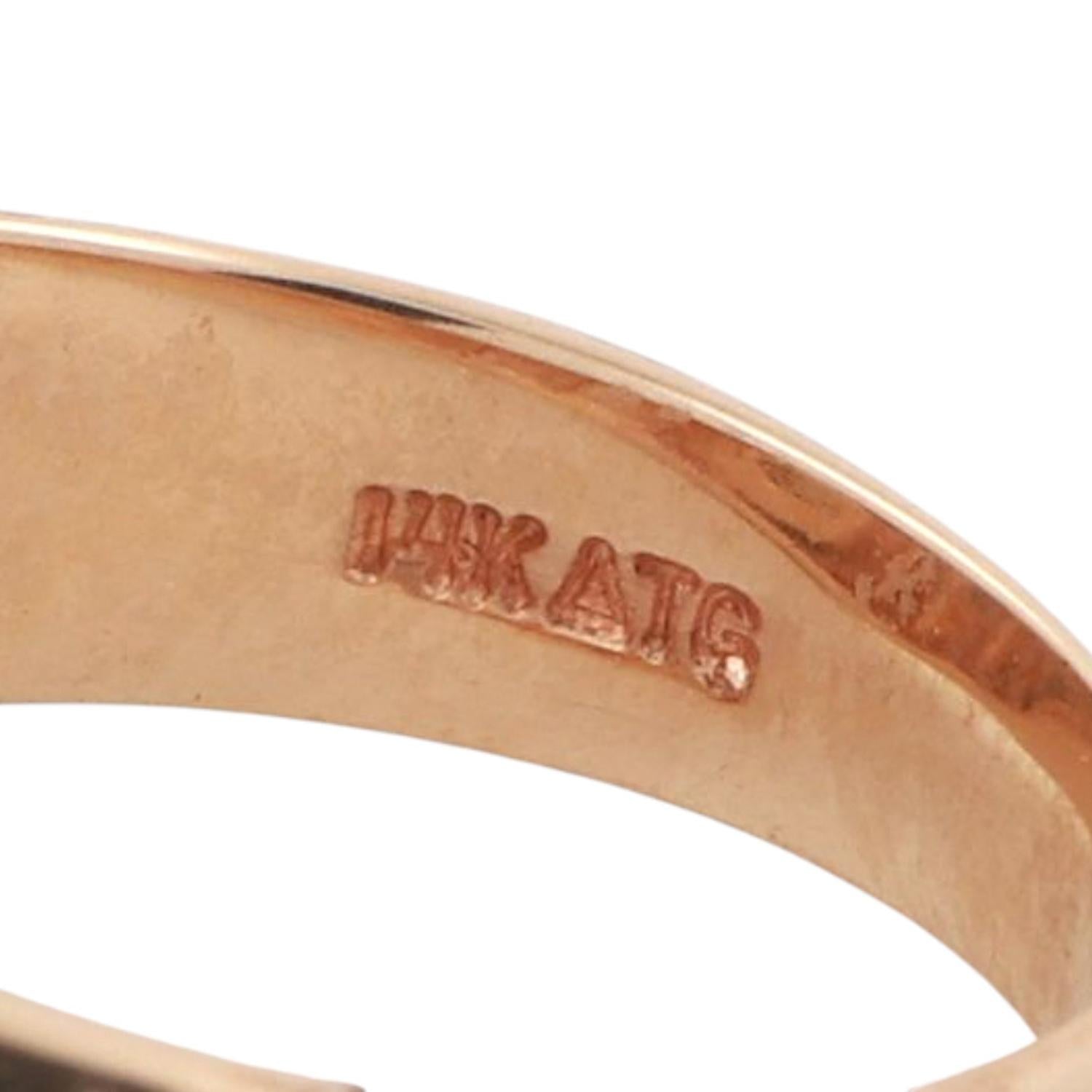 Mens Diamond Ribbed Ring 0.15 TW 14K Two-Tone Gold Brushed Finish Size 9.5