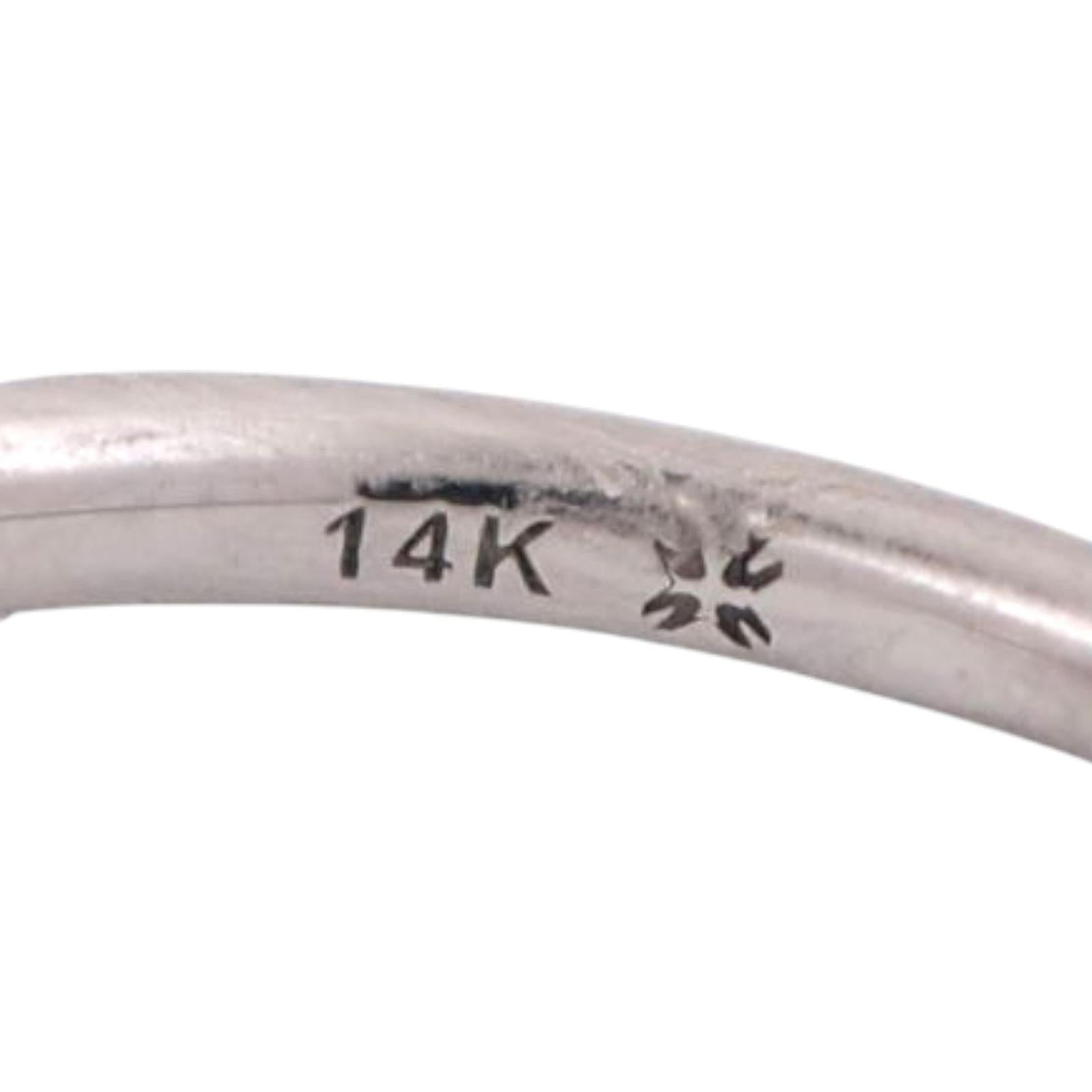 Solitaire Halo Diamond Engagement Ring 14K White Gold 0.70 TW Size 8.25