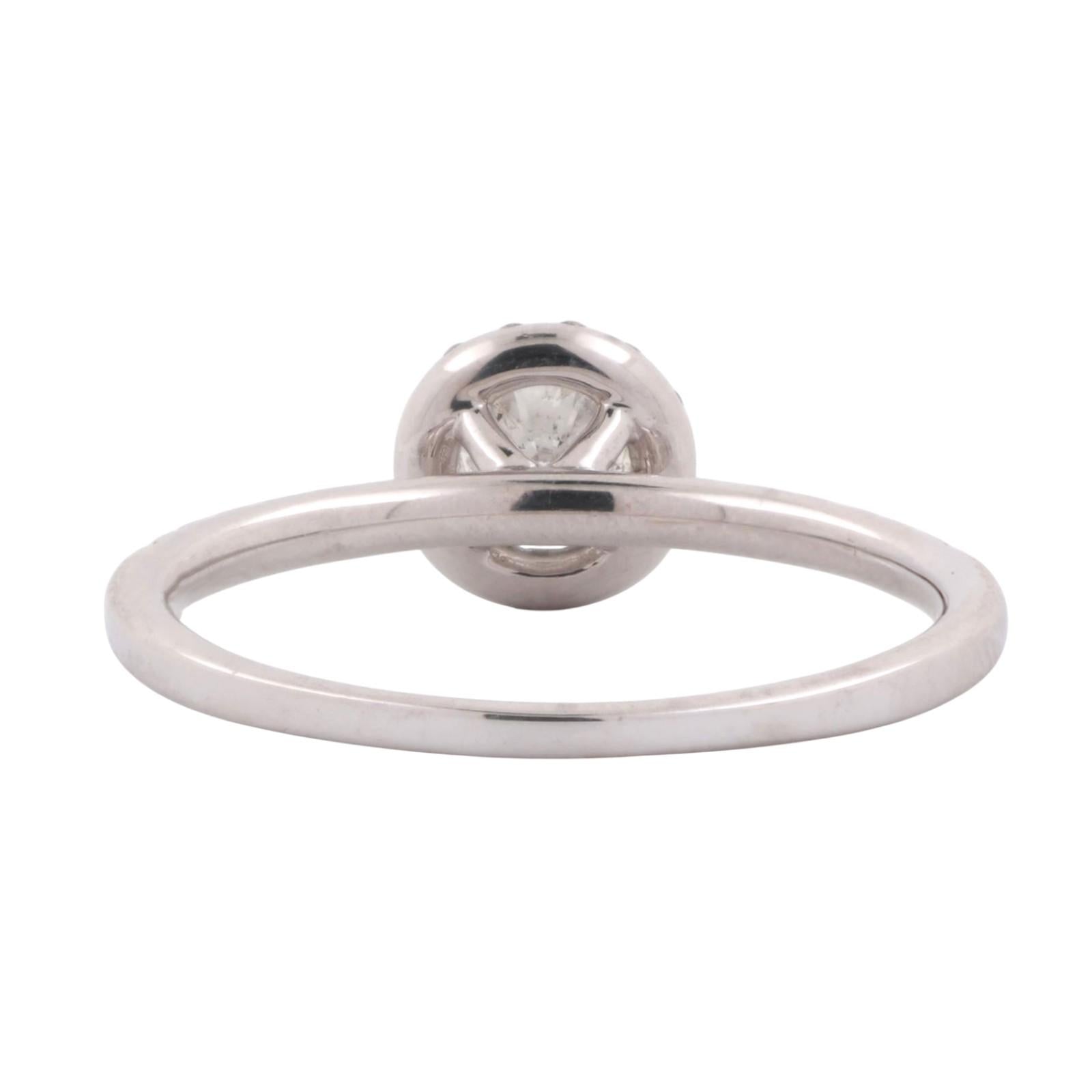 Solitaire Halo Diamond Engagement Ring 14K White Gold 0.70 TW Size 8.25