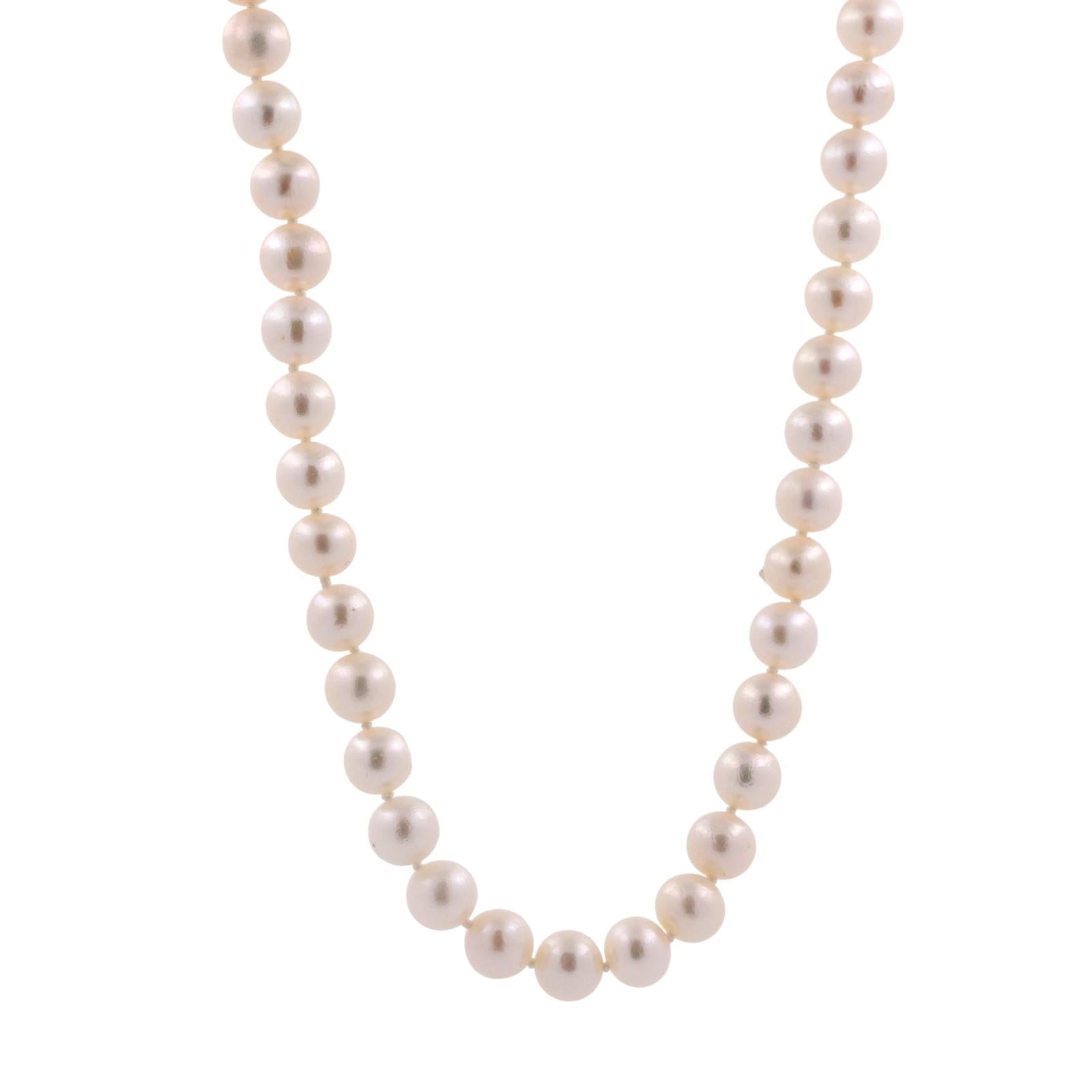 Cultured Freshwater Pearl Choker Necklace 14K Yellow Gold Filigree Clasp 15.5"