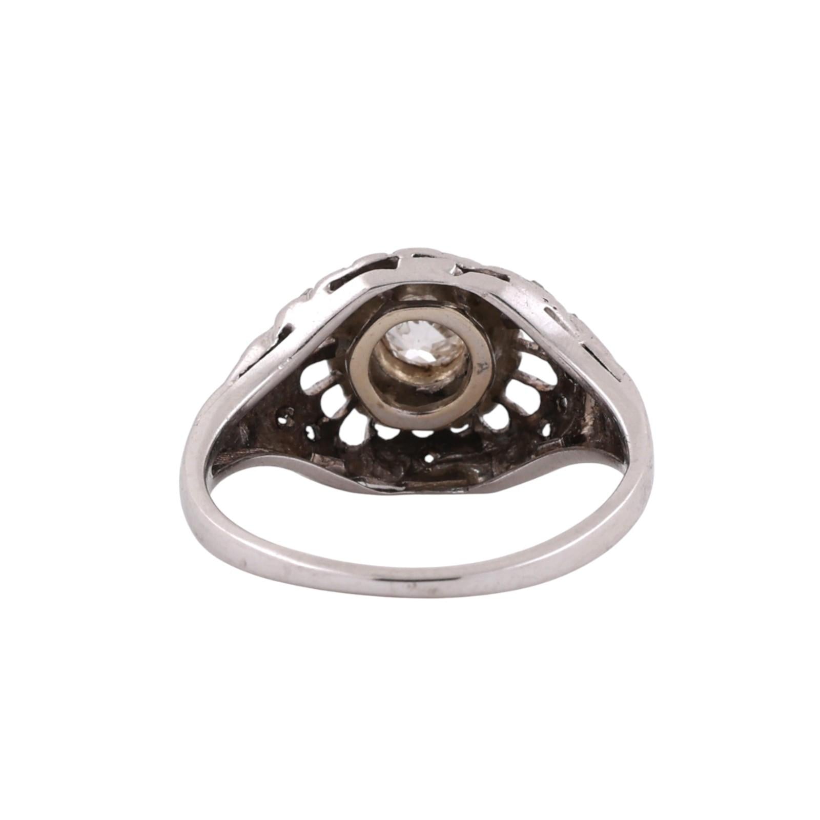 Antique Style 14K White Gold Diamond Ring Old European Cut Filigree 0.26ctw Sz 5