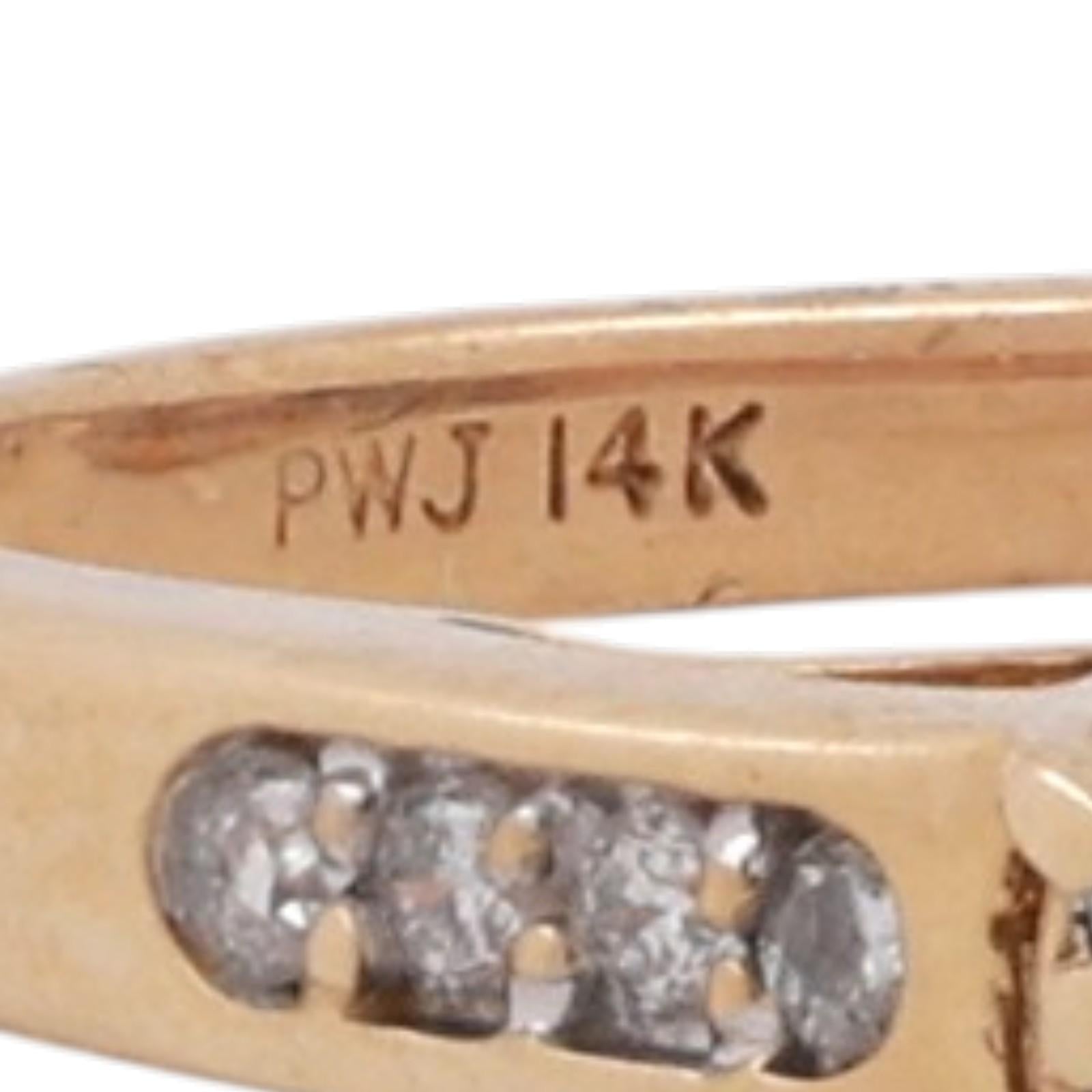 14K Yellow Gold Diamond Cluster Ring 0.30ct TW Petite Dainty Stackable Size 7.5