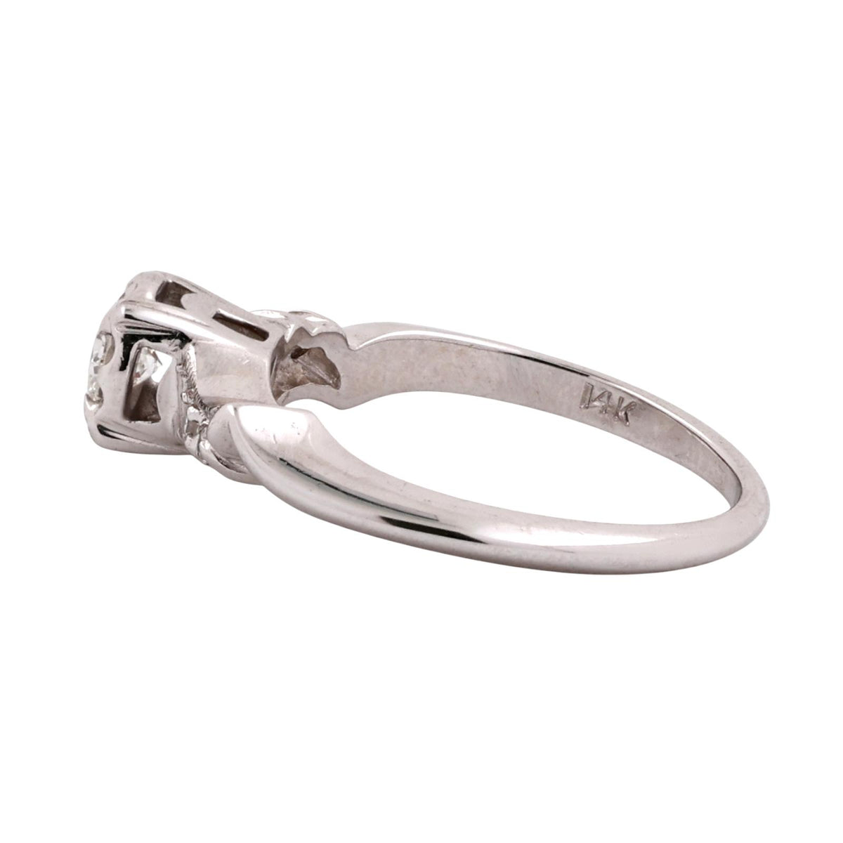 White Gold 0.25 CTW Natural Diamond Vintage Style Engagement Ring Size 6.25